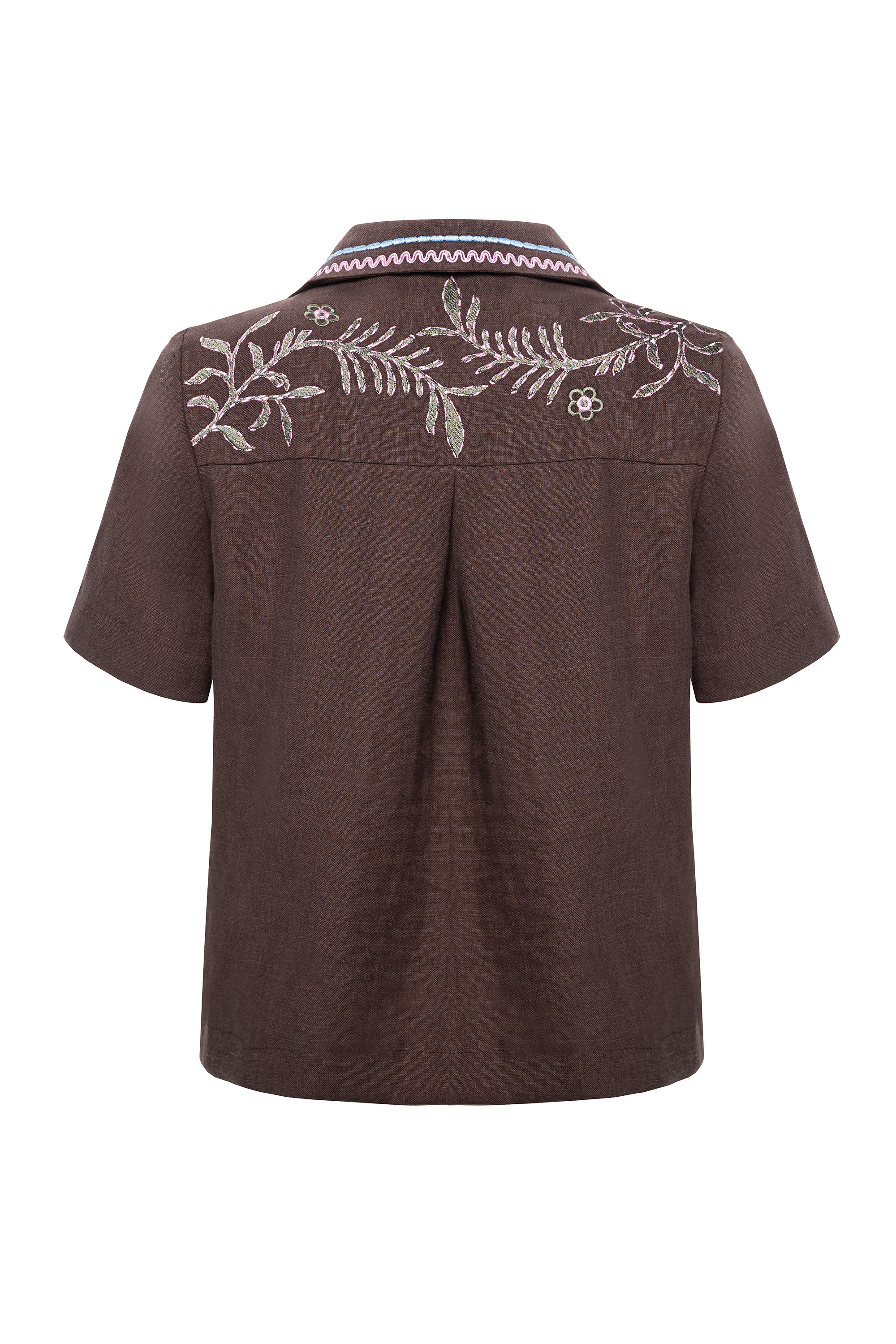 Embroidered women's blouse with short sleeves Parost 2 | XS | 40-42