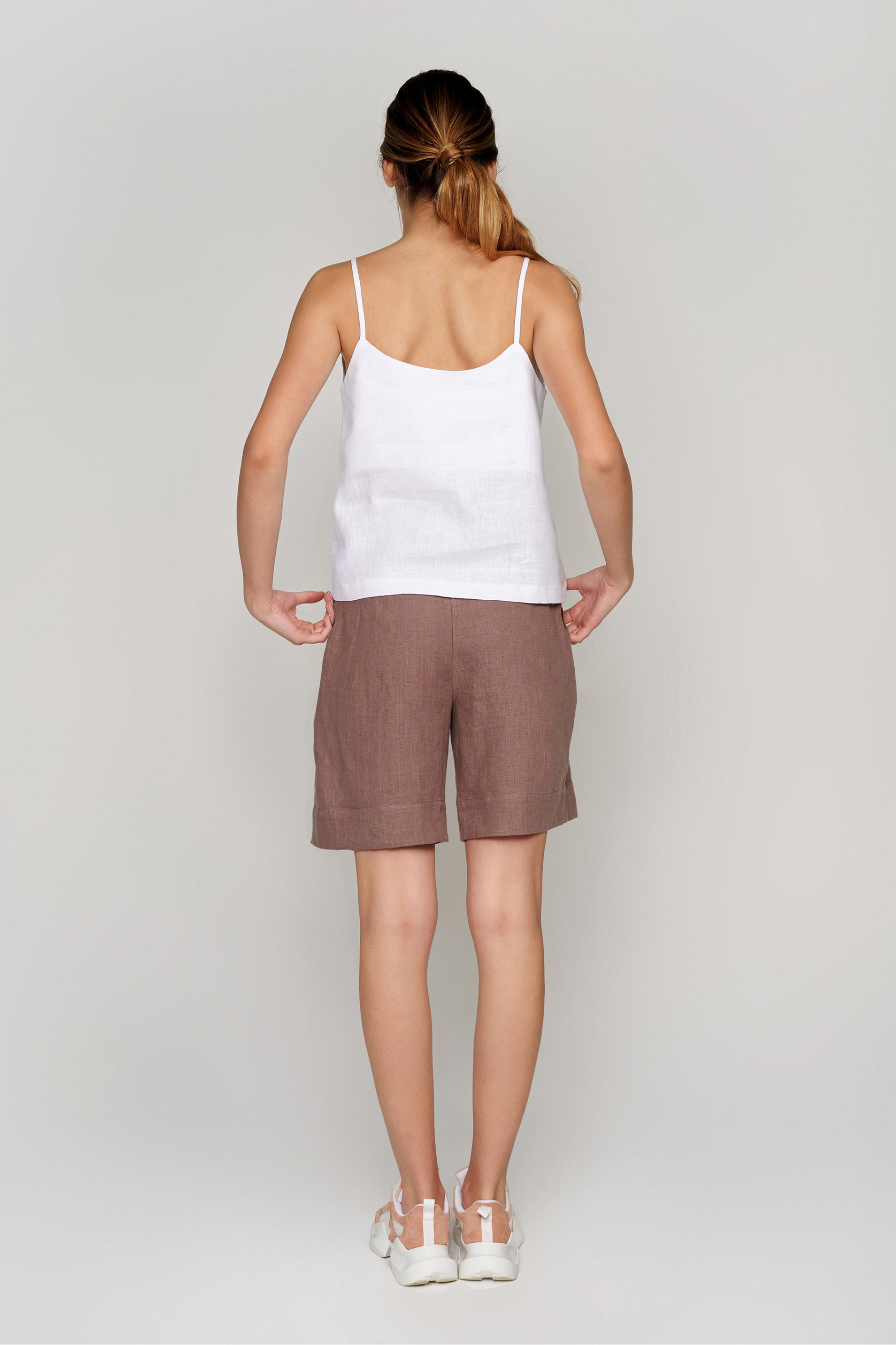 Women's white T-shirt on straps