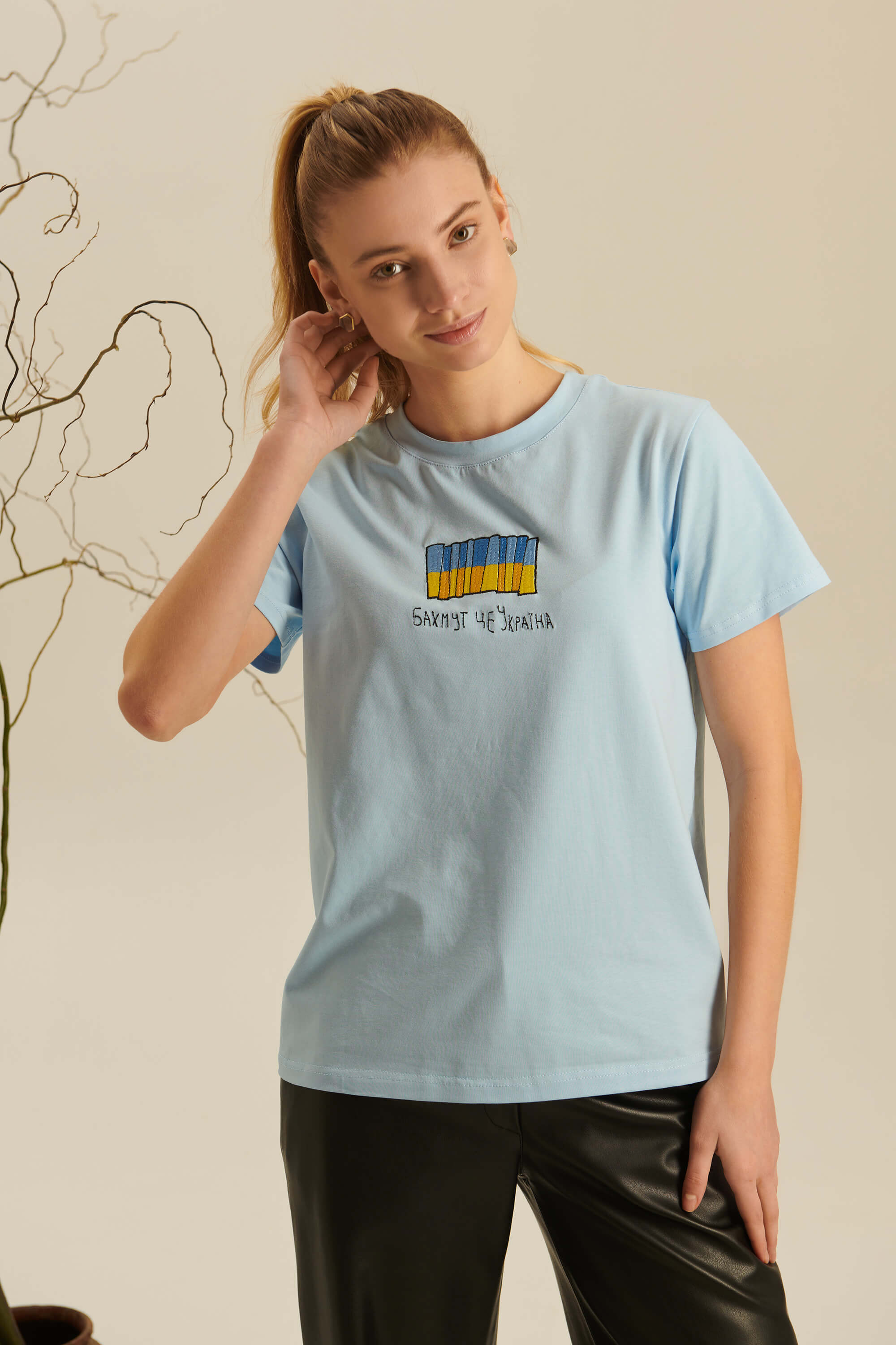 Woman embroidered T-shirt Fortress Bakhmut 1
