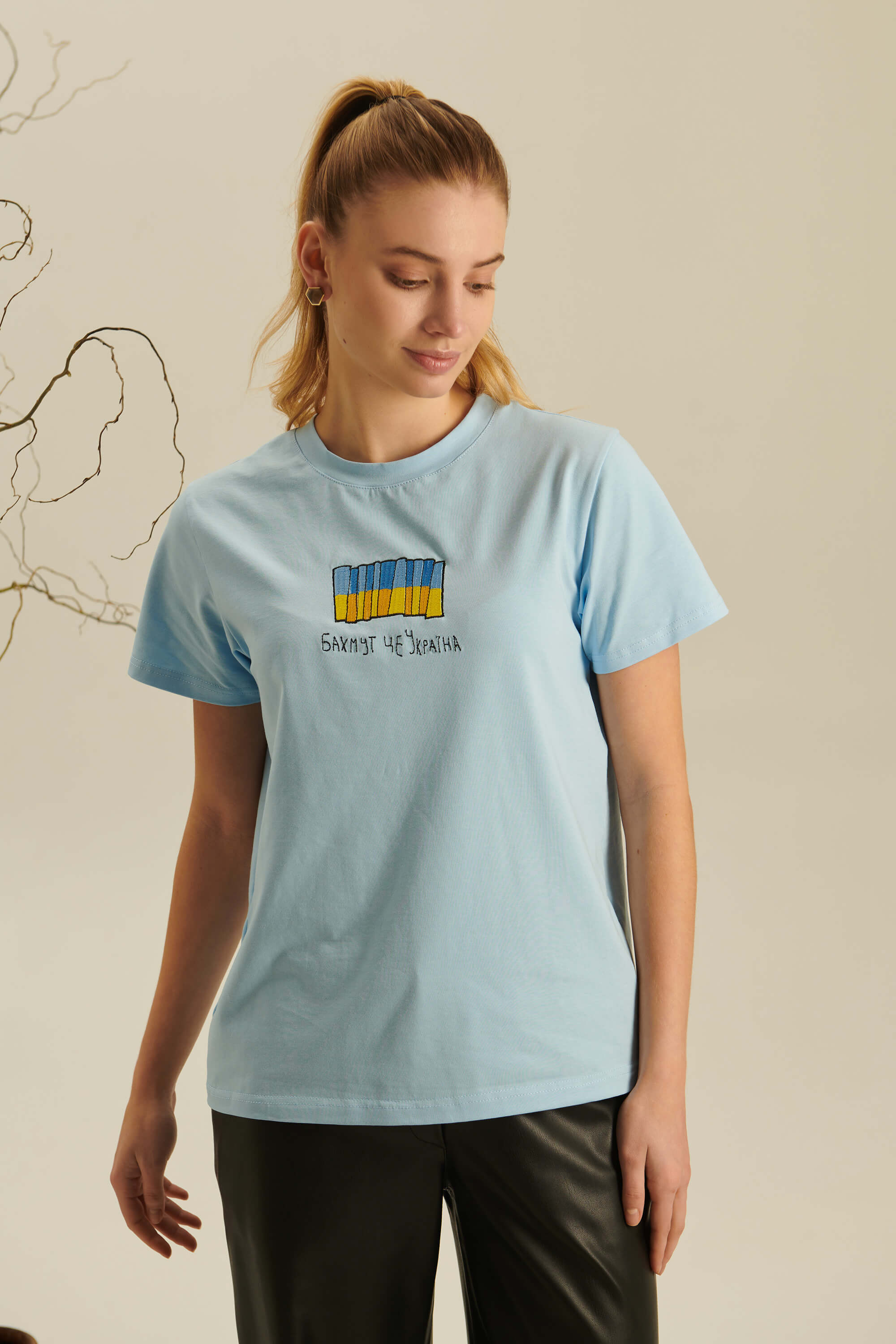 Woman embroidered T-shirt Fortress Bakhmut 1