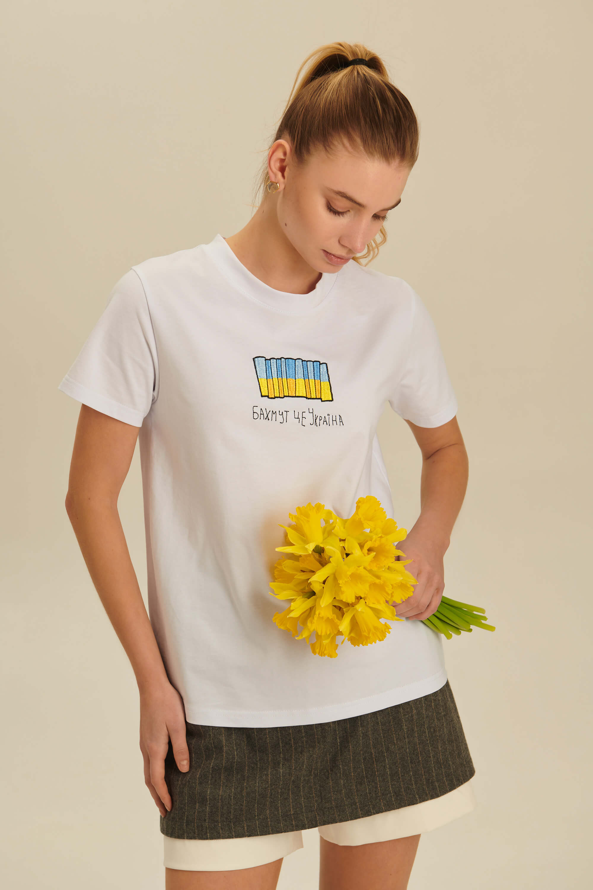 Woman embroidered T-shirt Fortress Bakhmut 3