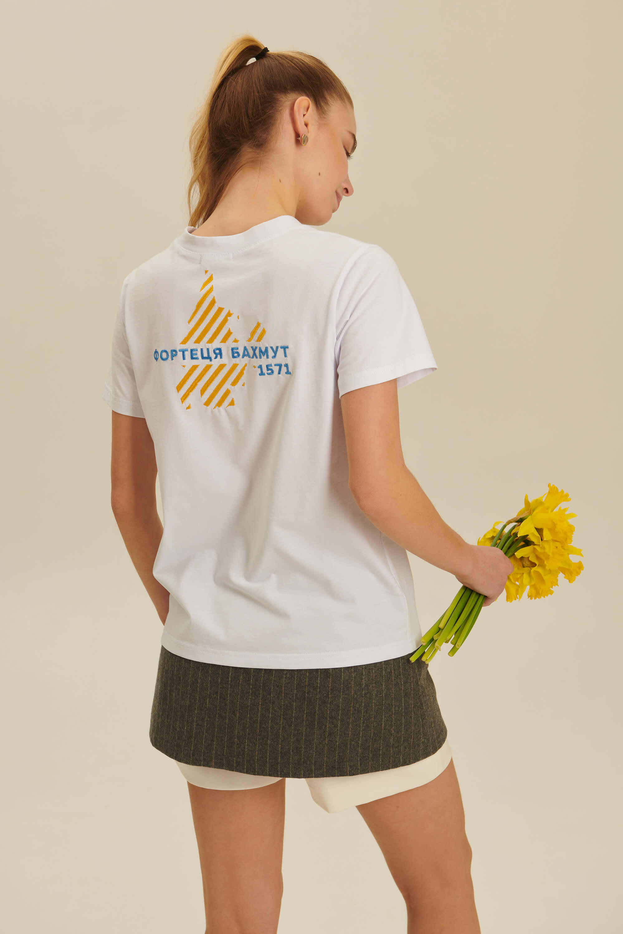 Woman embroidered T-shirt Fortress Bakhmut 3