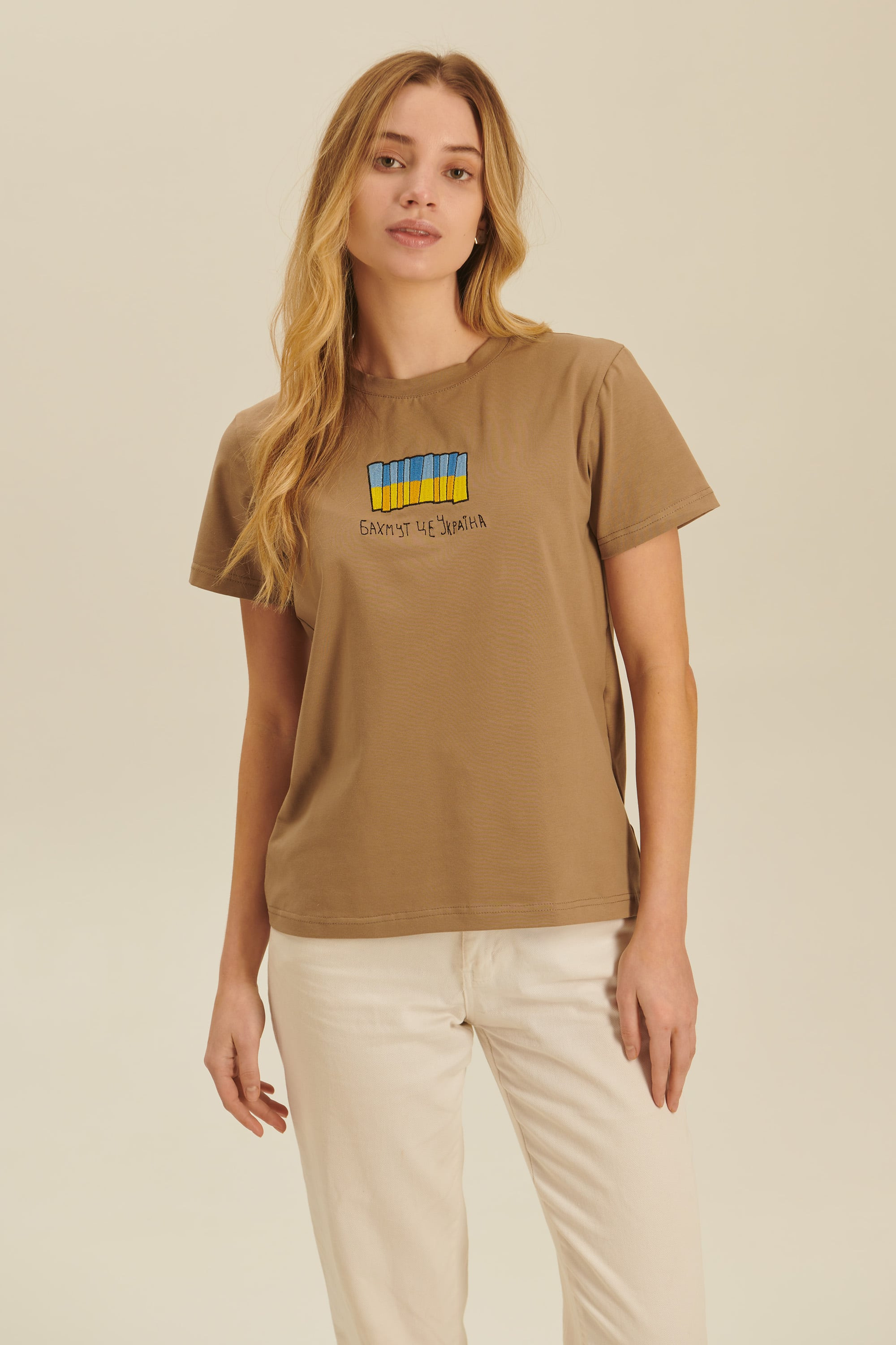 Woman embroidered T-shirt Fortress Bakhmut 2