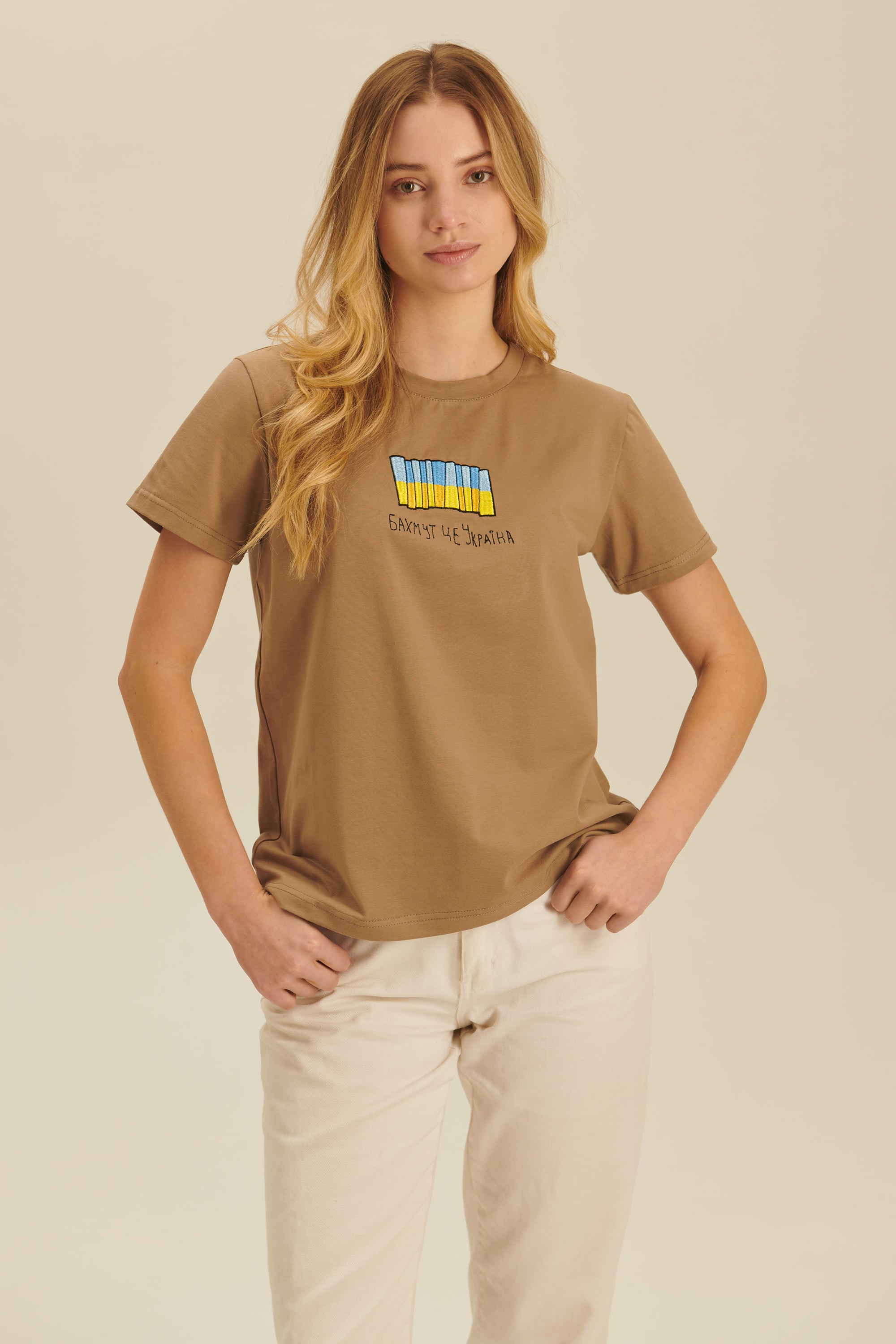 Woman embroidered T-shirt Fortress Bakhmut 2