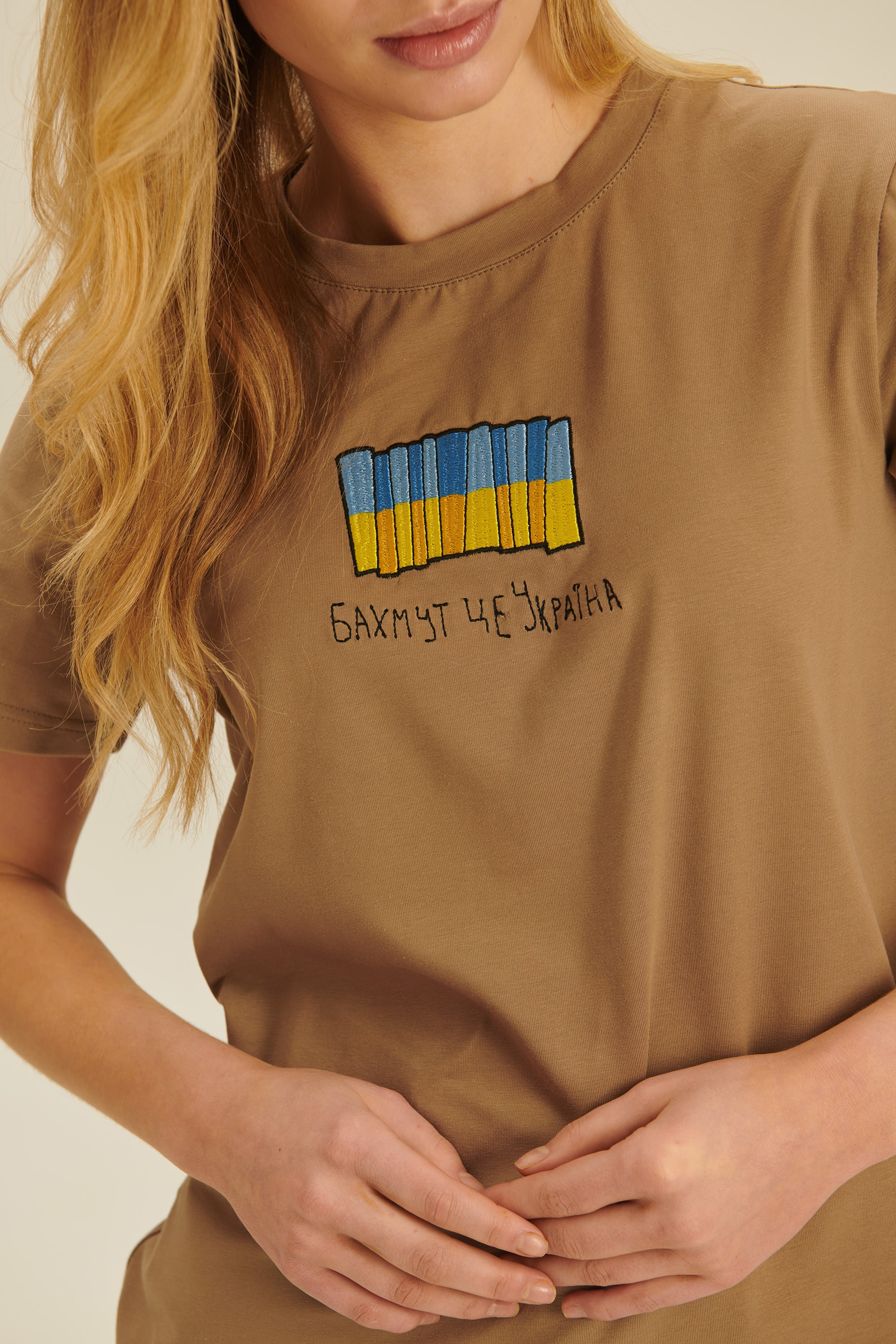 Woman embroidered T-shirt Fortress Bakhmut 2