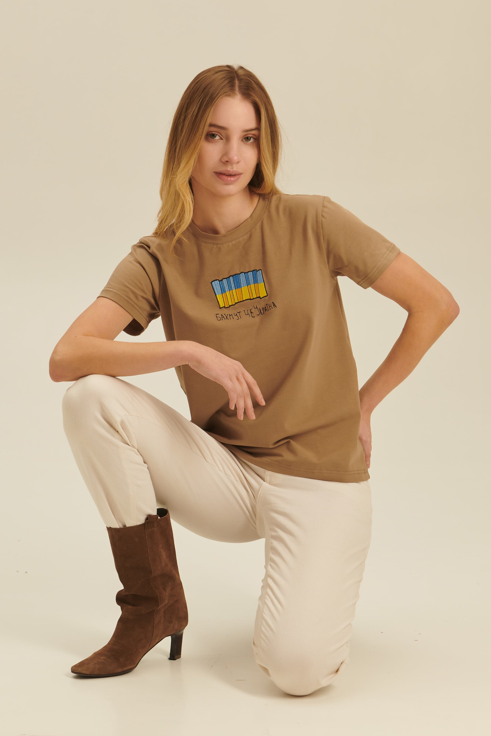 Woman embroidered T-shirt Fortress Bakhmut 2