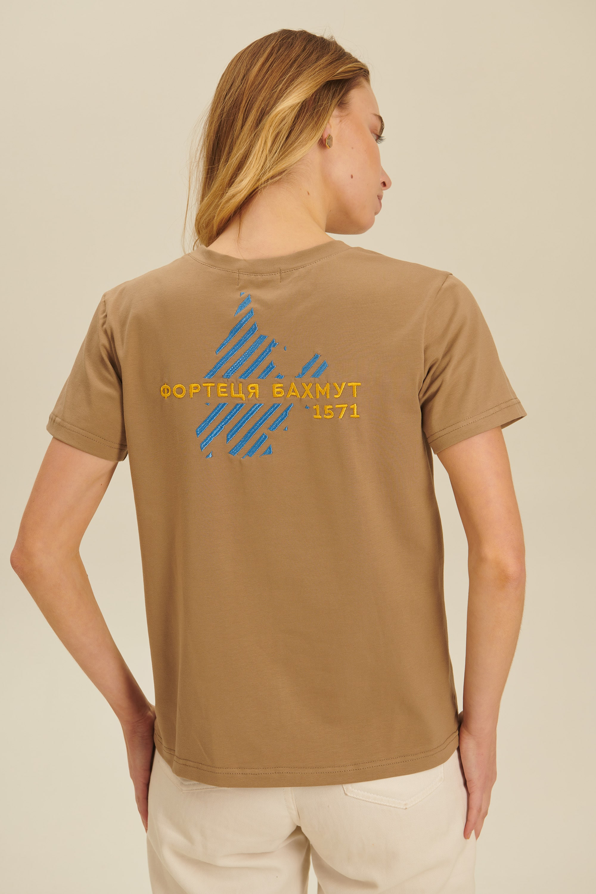 Woman embroidered T-shirt Fortress Bakhmut 2