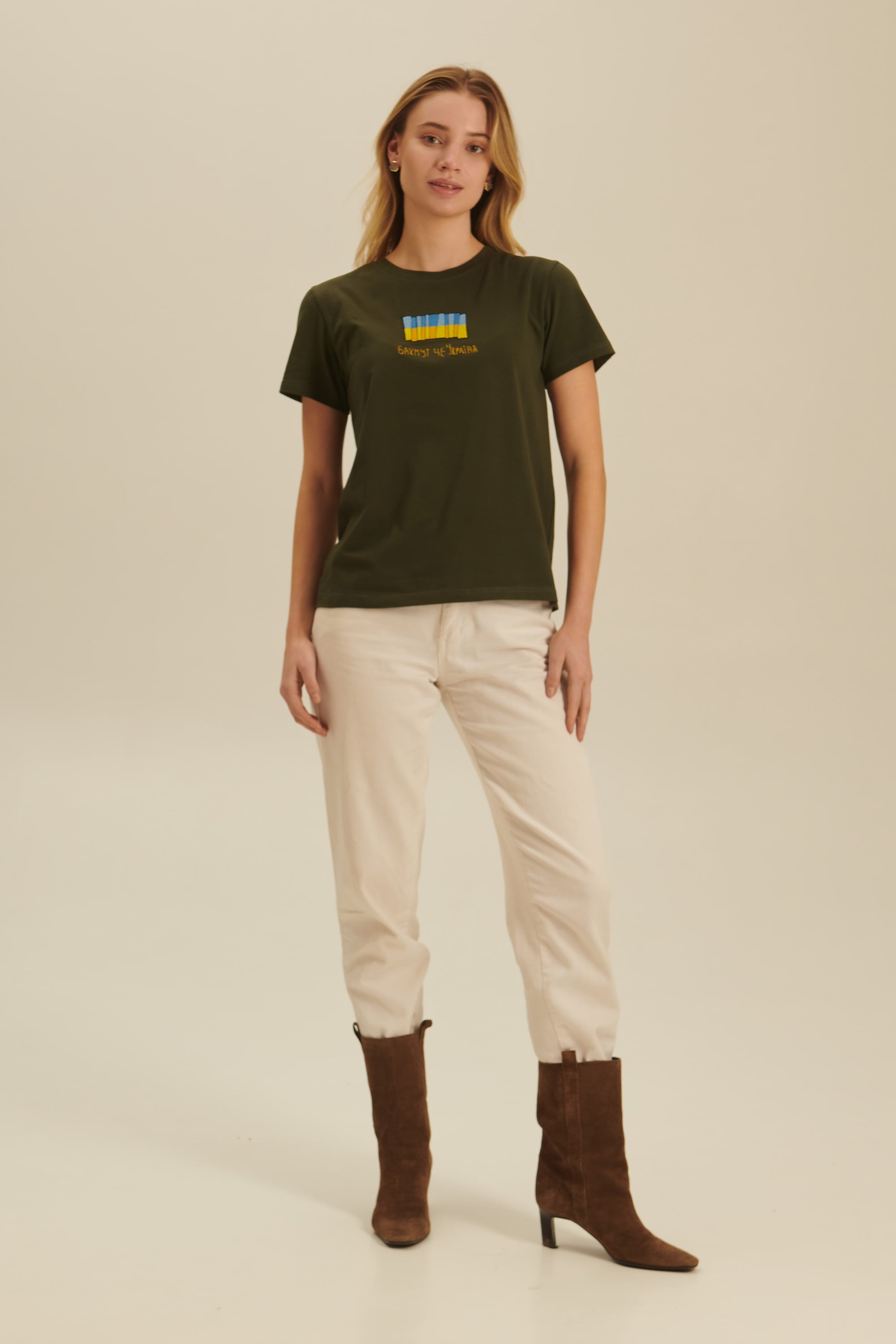 Woman embroidered T-shirt Fortress Bakhmut 1