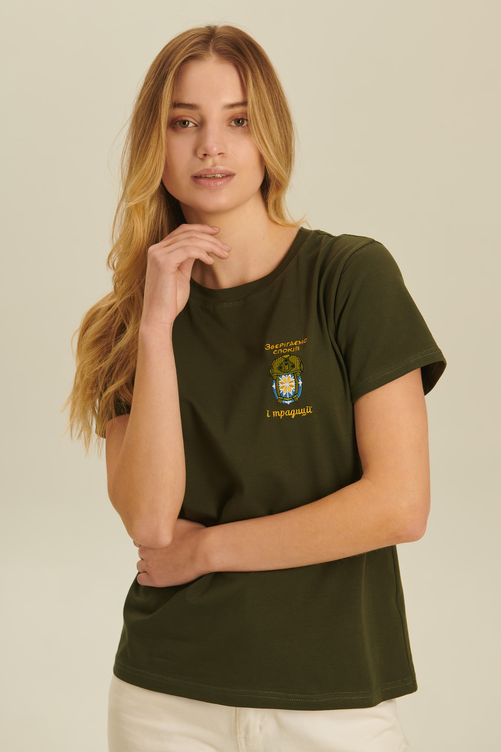 Woman embroidered T-shirt Зберігаємо спокій та традиції 4 | S-M