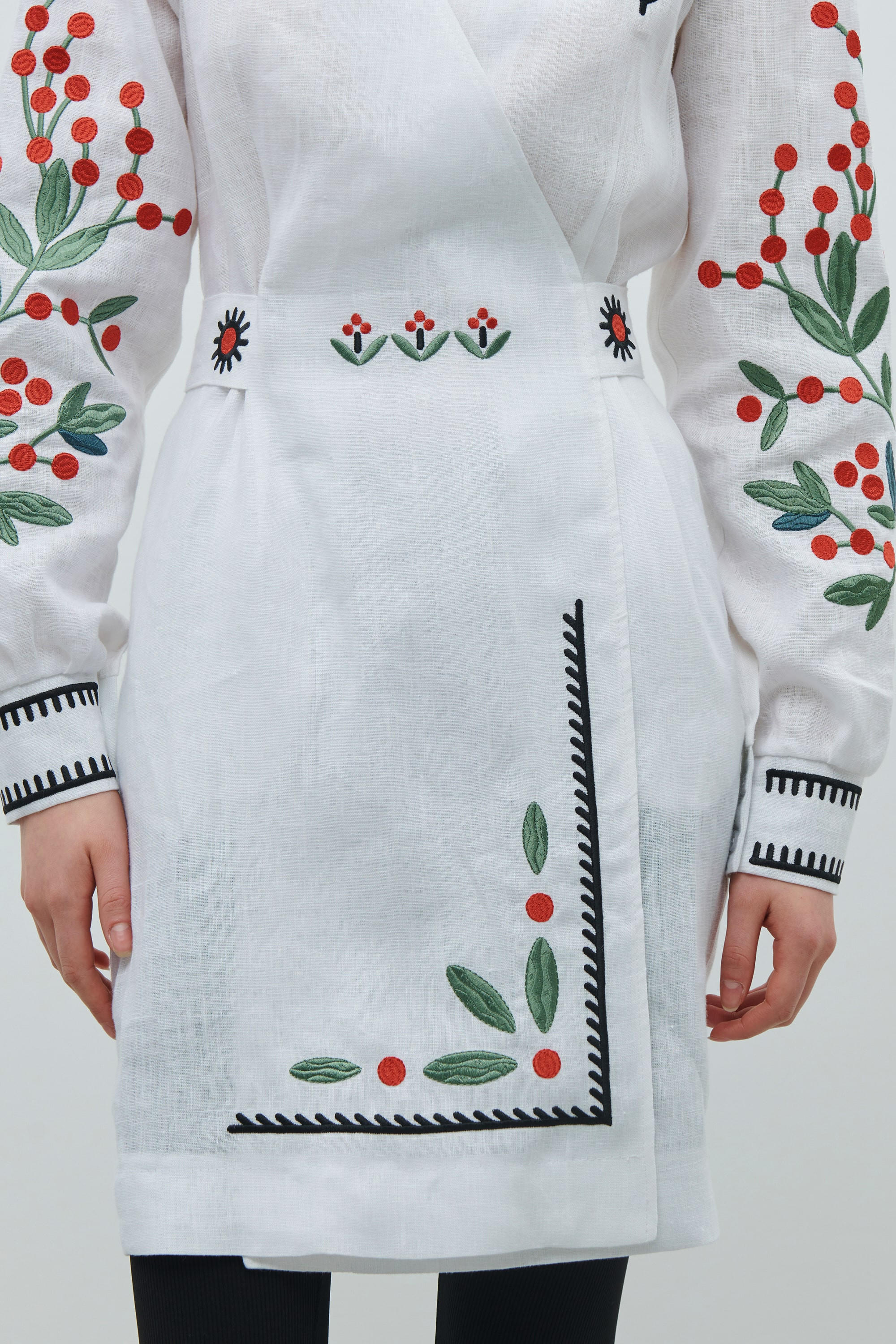 Short embroidered cloth of Maria Primachenko's creativity Spring