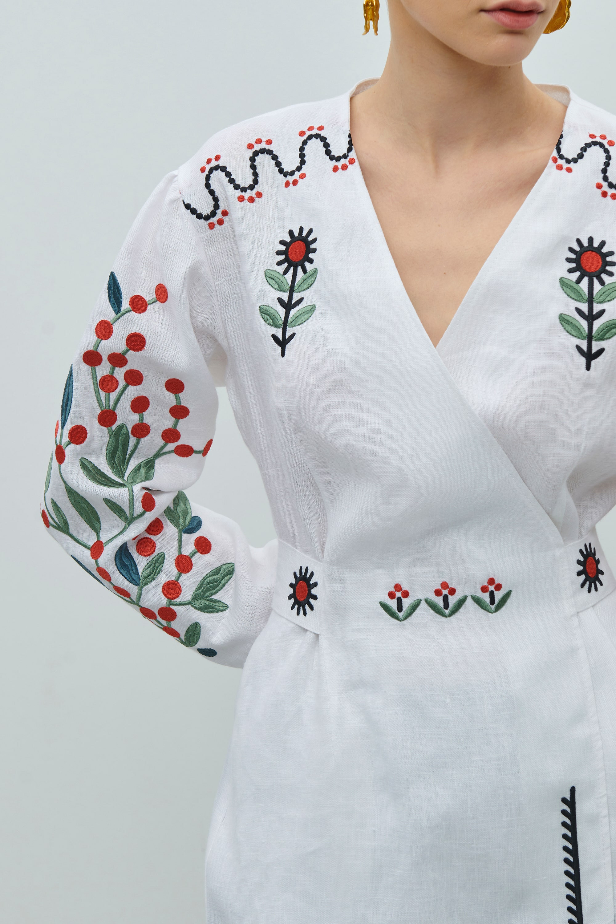 Short embroidered cloth of Maria Primachenko's creativity Spring | S | 42-44