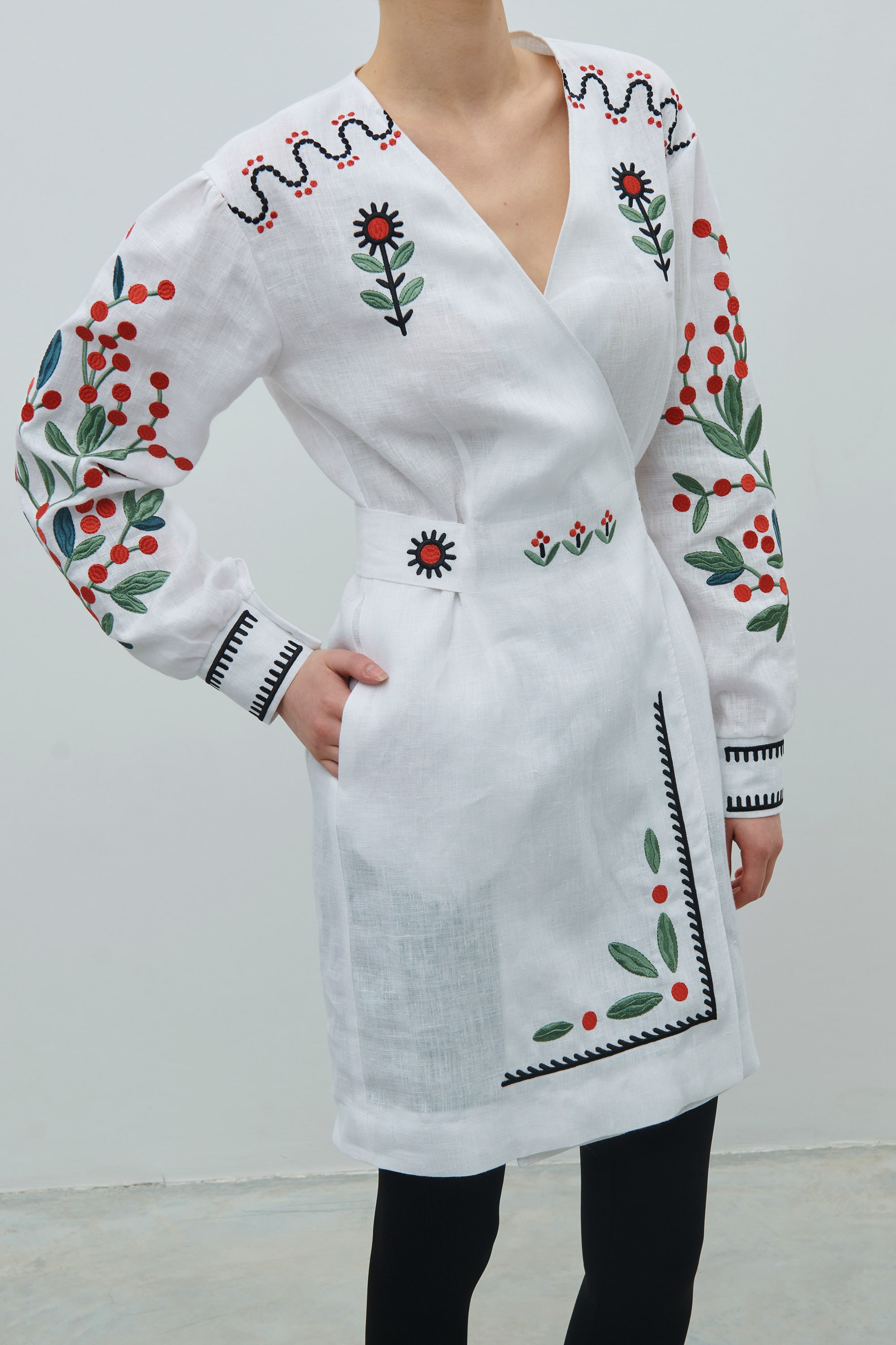 Short embroidered cloth of Maria Primachenko's creativity Spring | S | 42-44