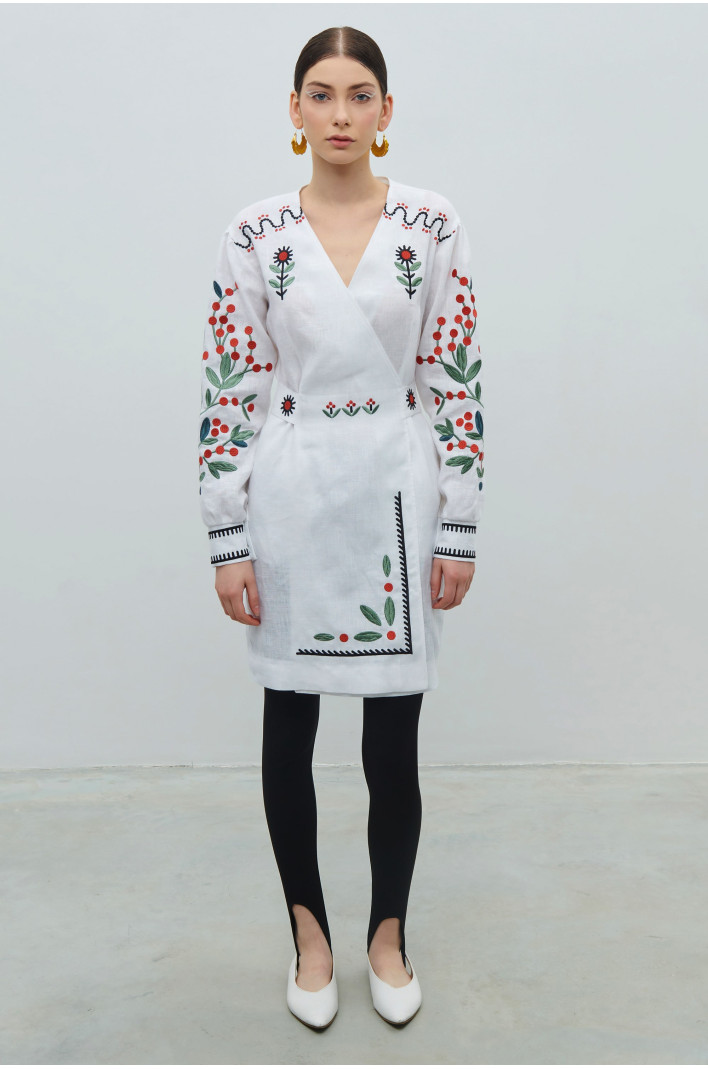Short embroidered cloth of Maria Primachenko's creativity Spring | S | 42-44