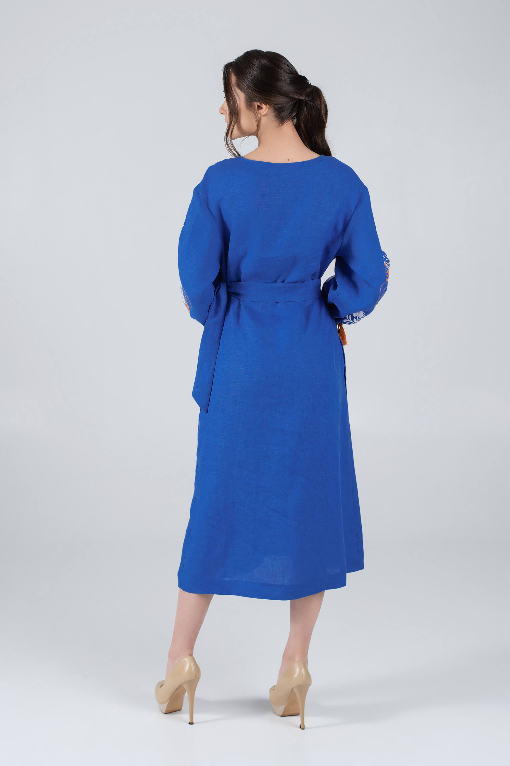 Women's embroidered dress blue Women's embroidered dress blue