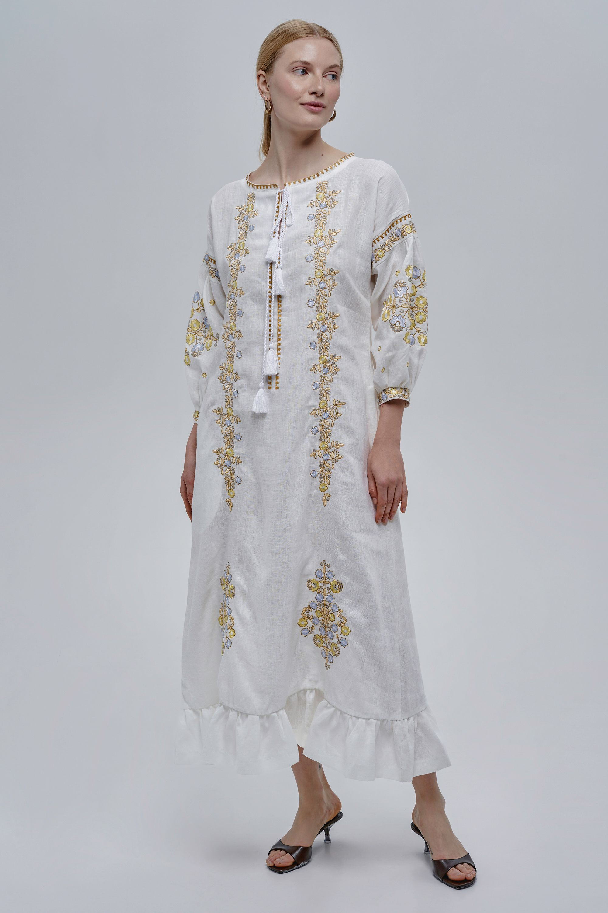 Women's embroidered dress White 4 | XS | 40-42