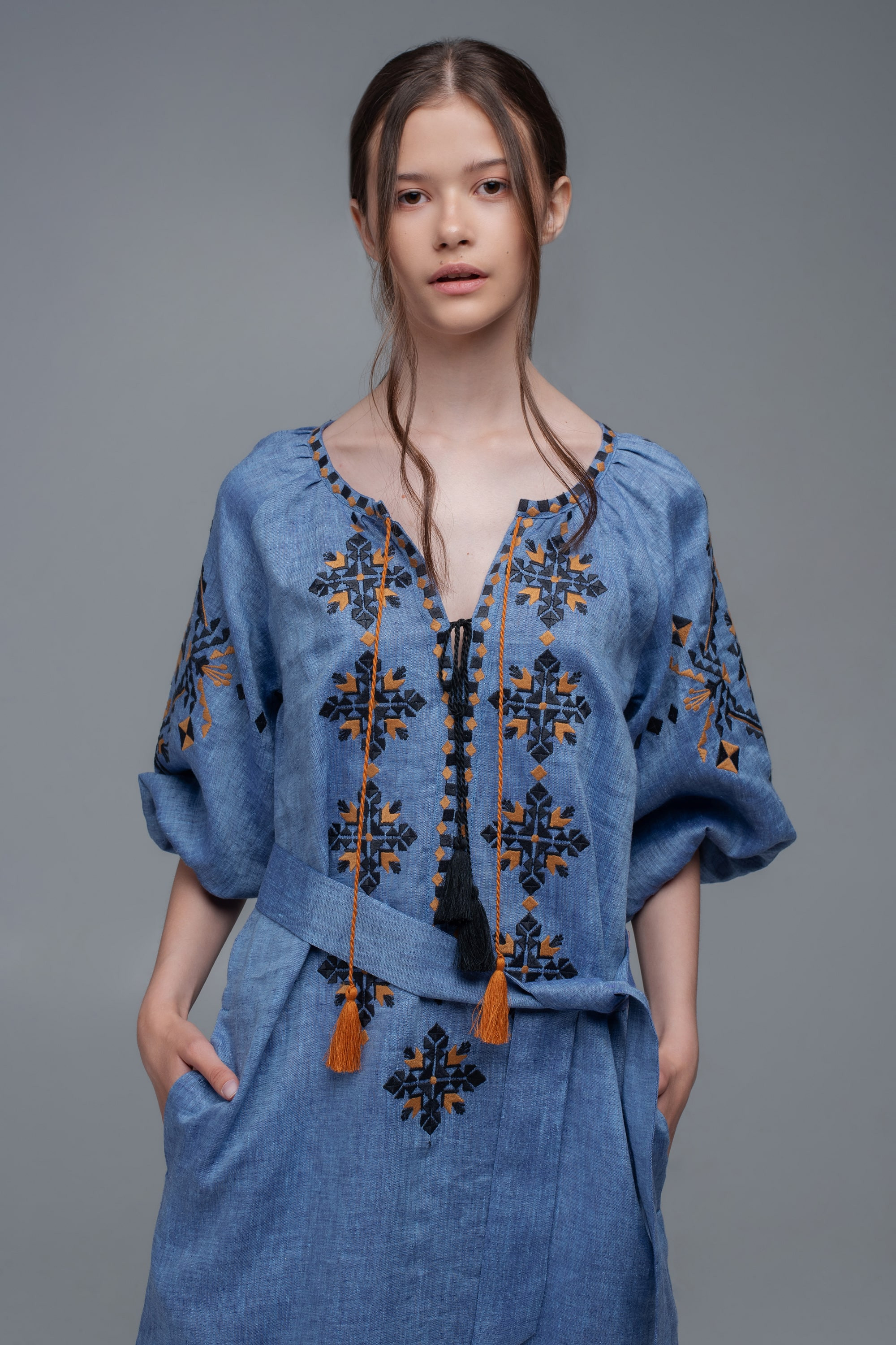 Жіноча вишита сукня Denim 