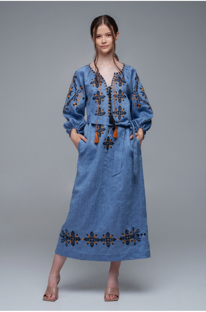 Жіноча вишита сукня Denim 