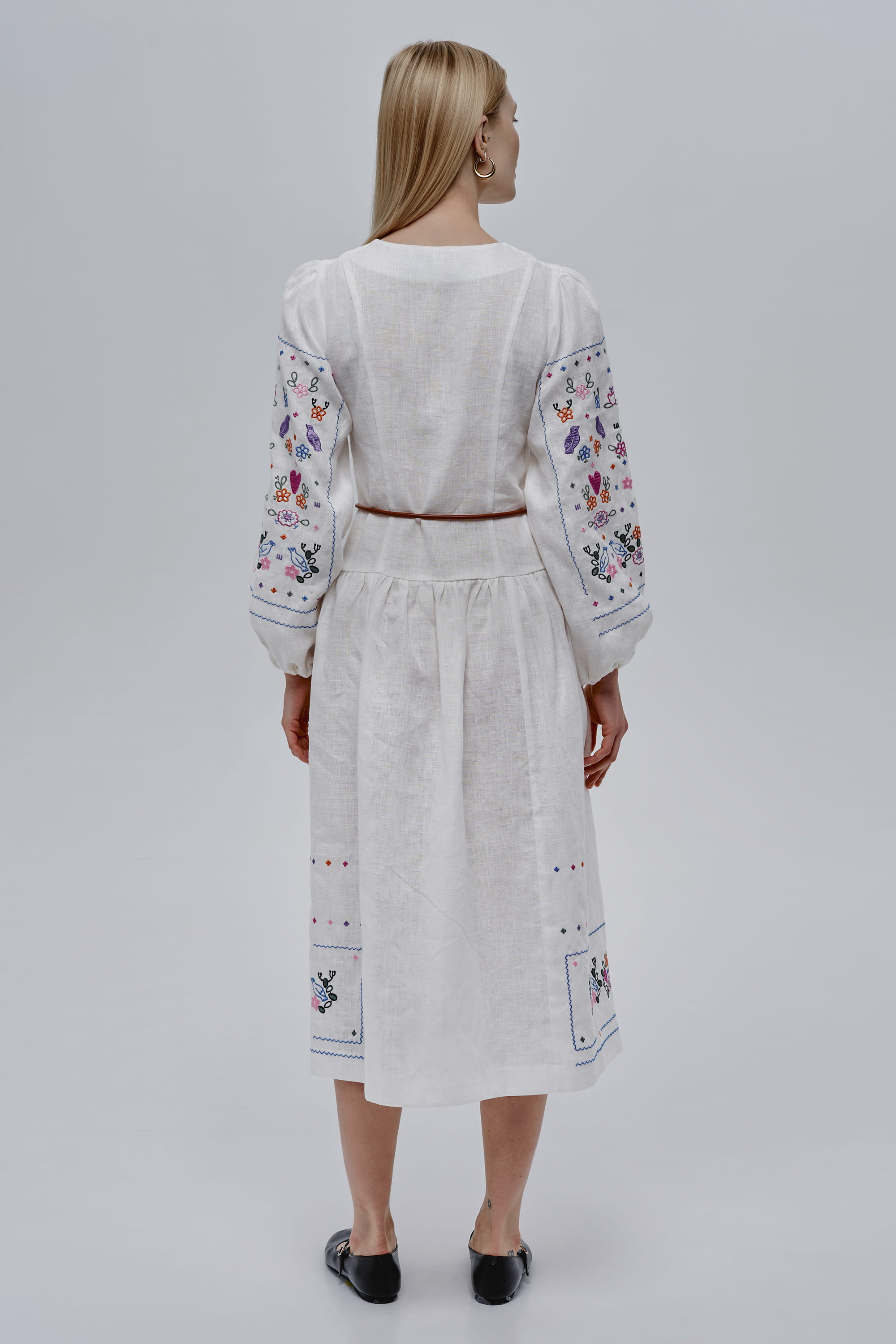 Embroidered white dress Serdenko | XS | 40-42