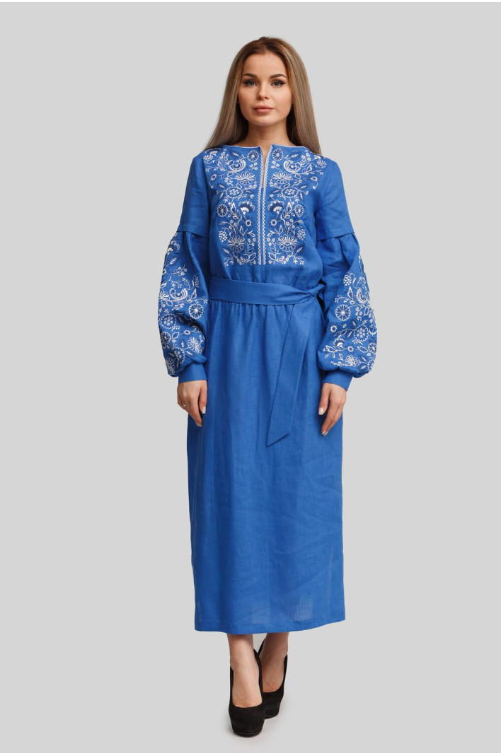 Women's embroidered dress Blue | 42