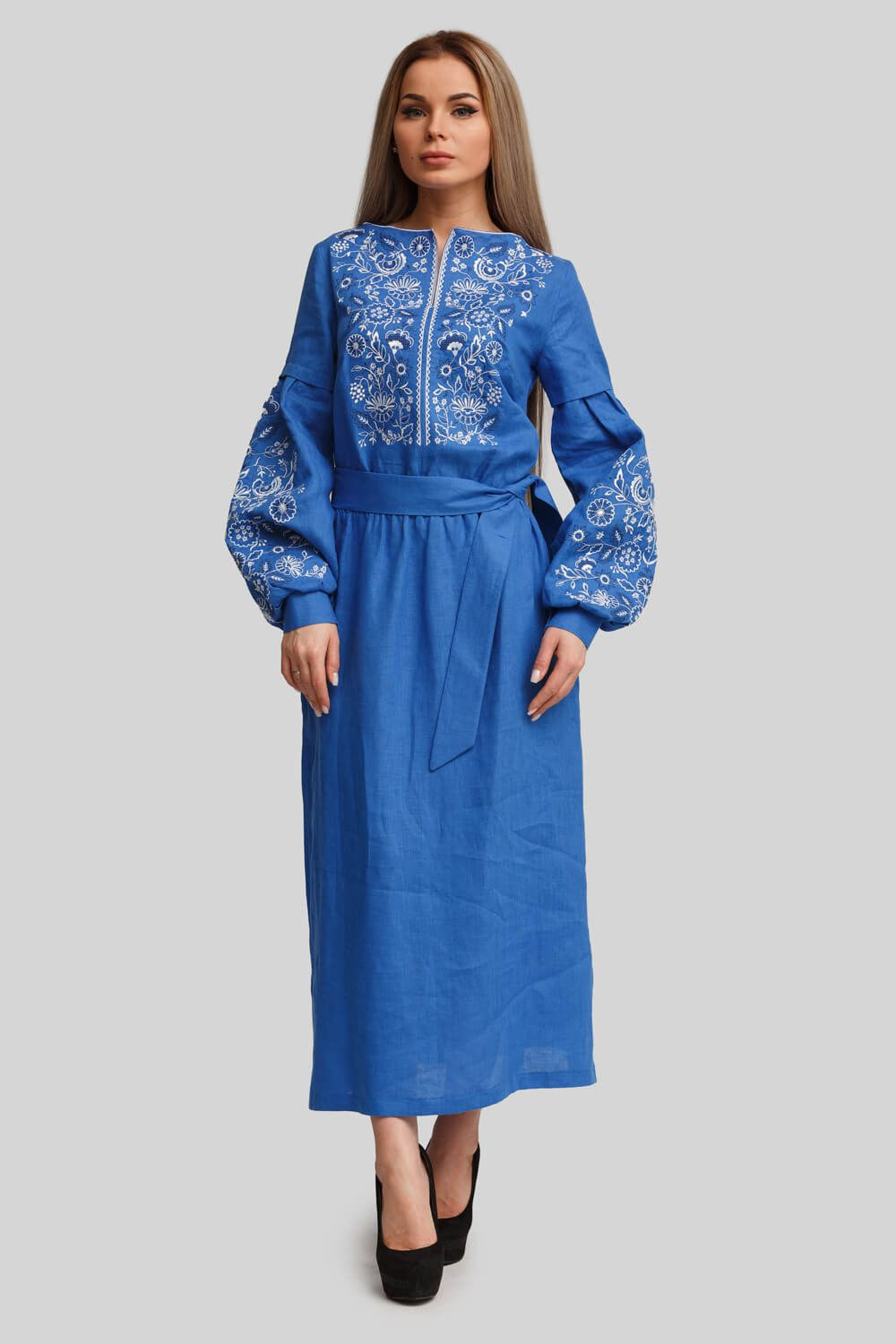 Women's embroidered dress Blue | 42
