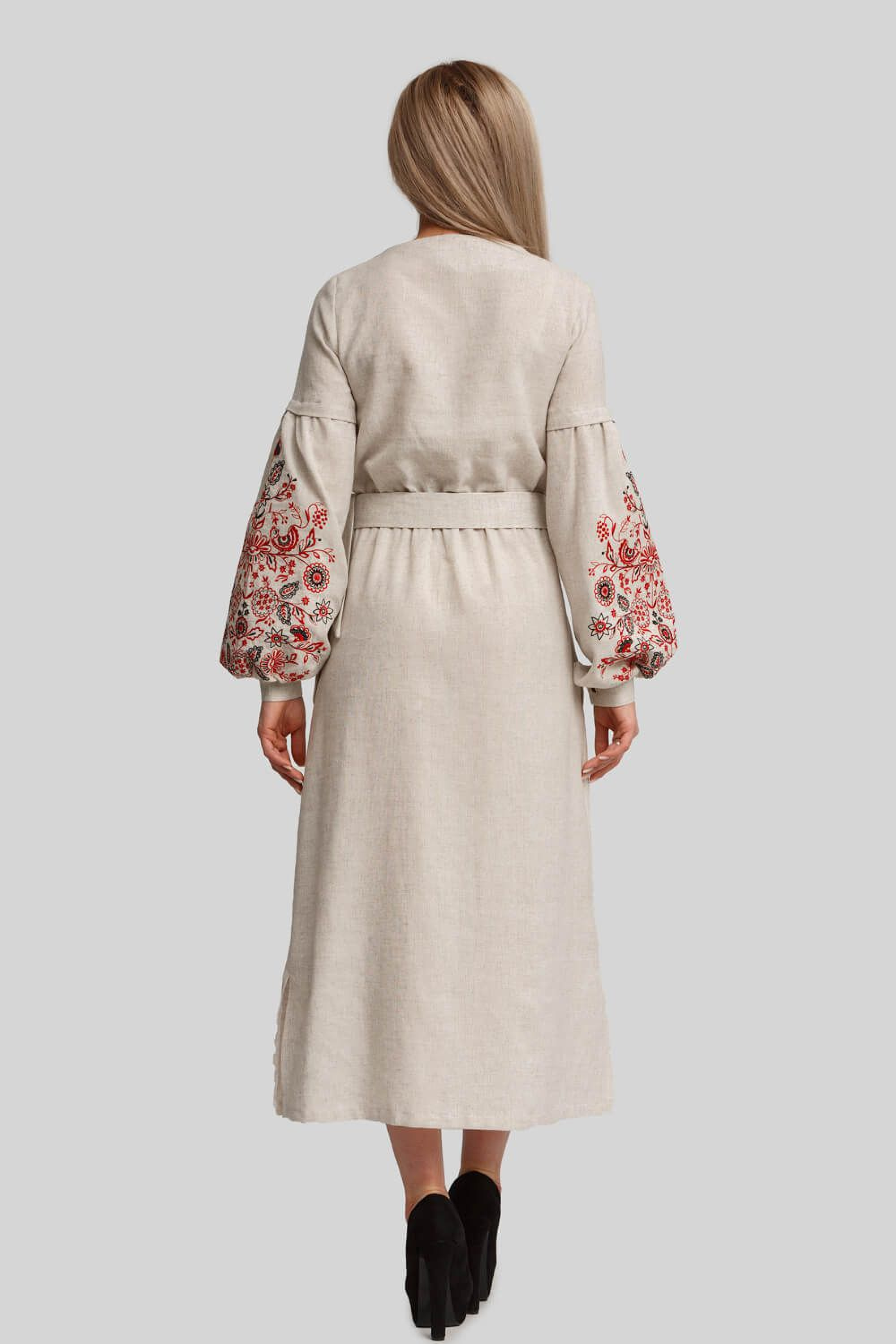 Women's embroidered dress Beige | 42