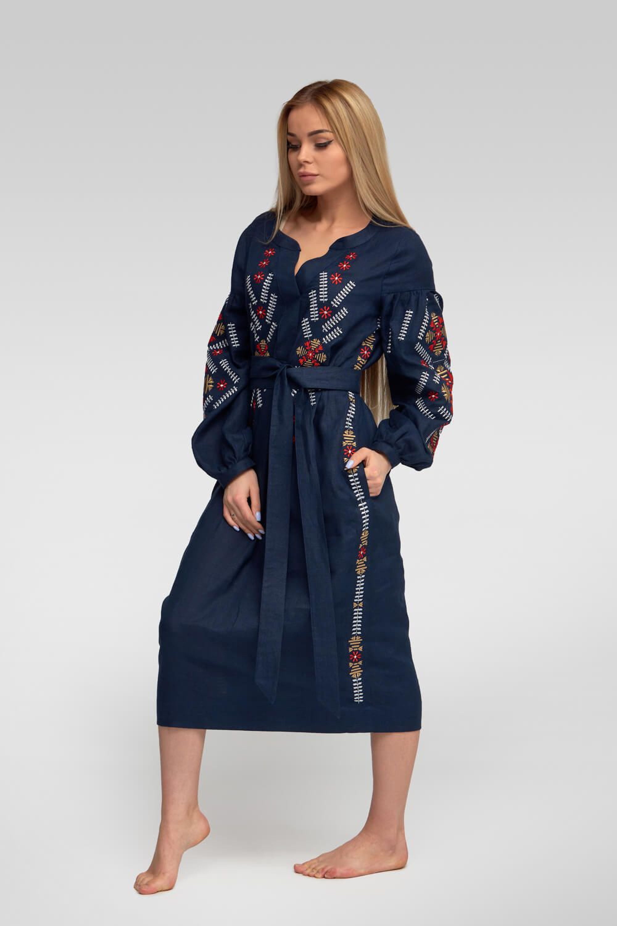 Women's embroidered dress Navy Blue 3 | XS | 40-42