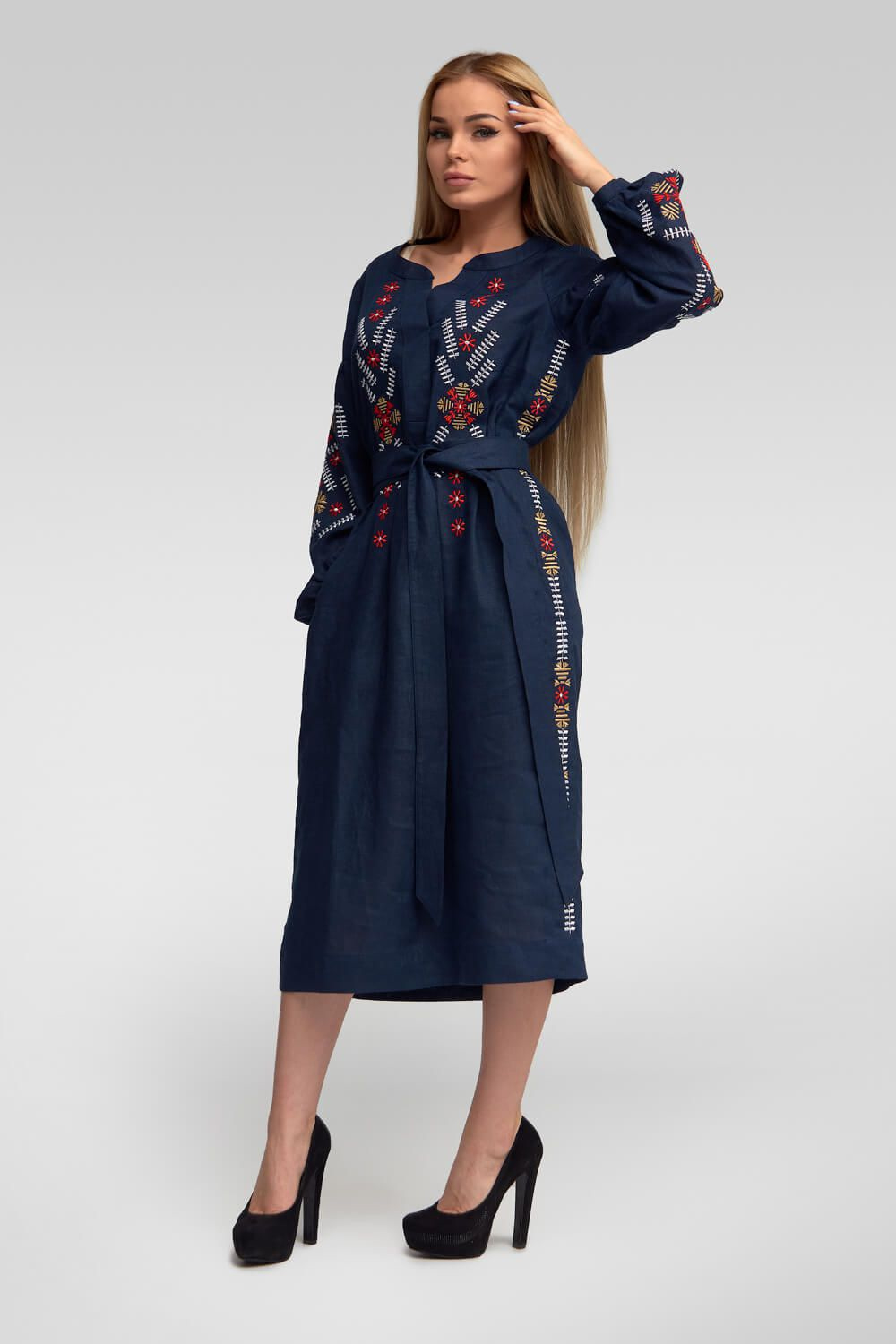 Women's embroidered dress Navy Blue 3 | XS | 40-42