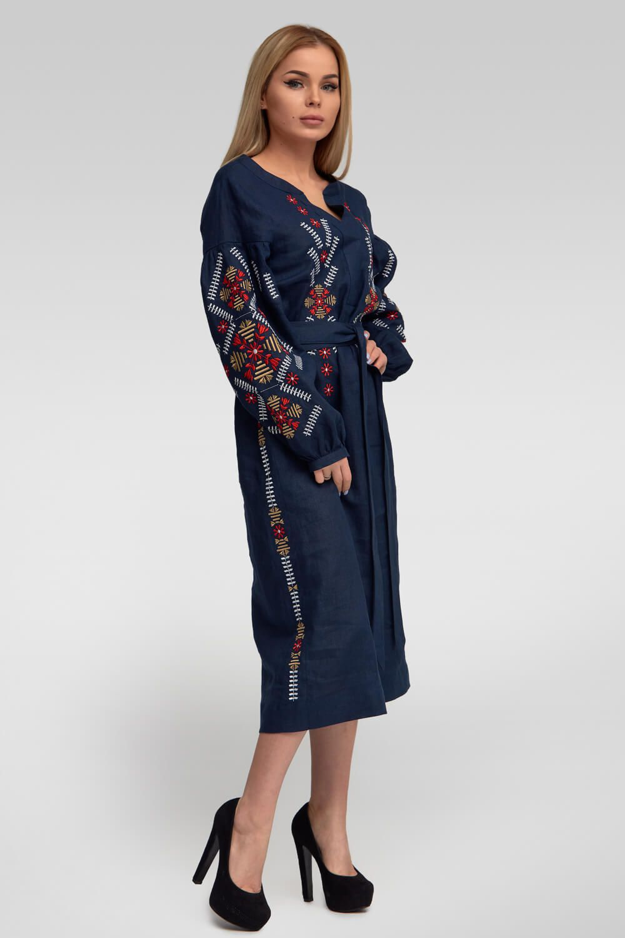Women's embroidered dress Navy Blue 3 | XS | 40-42