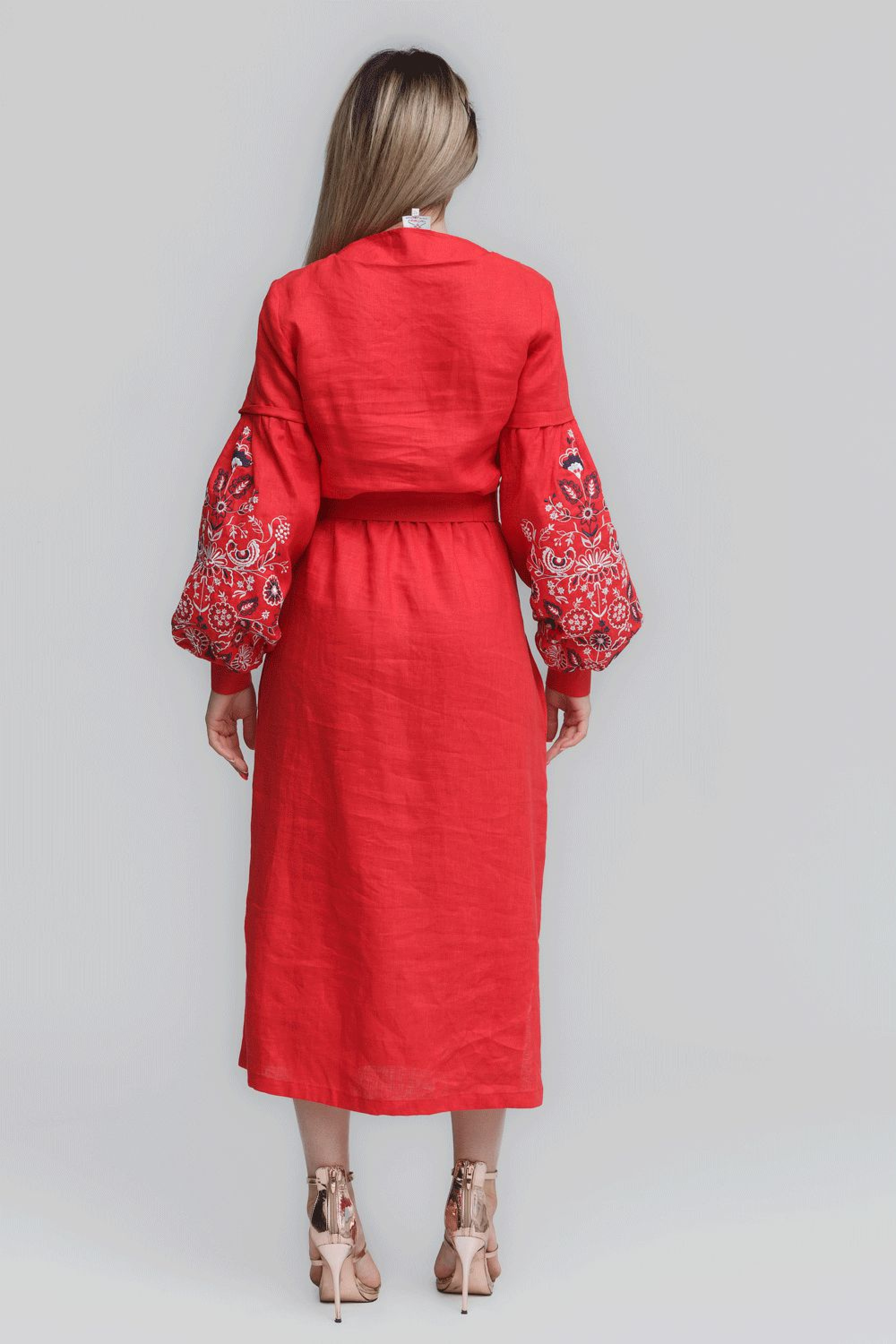Women's embroidered dress Red | 42