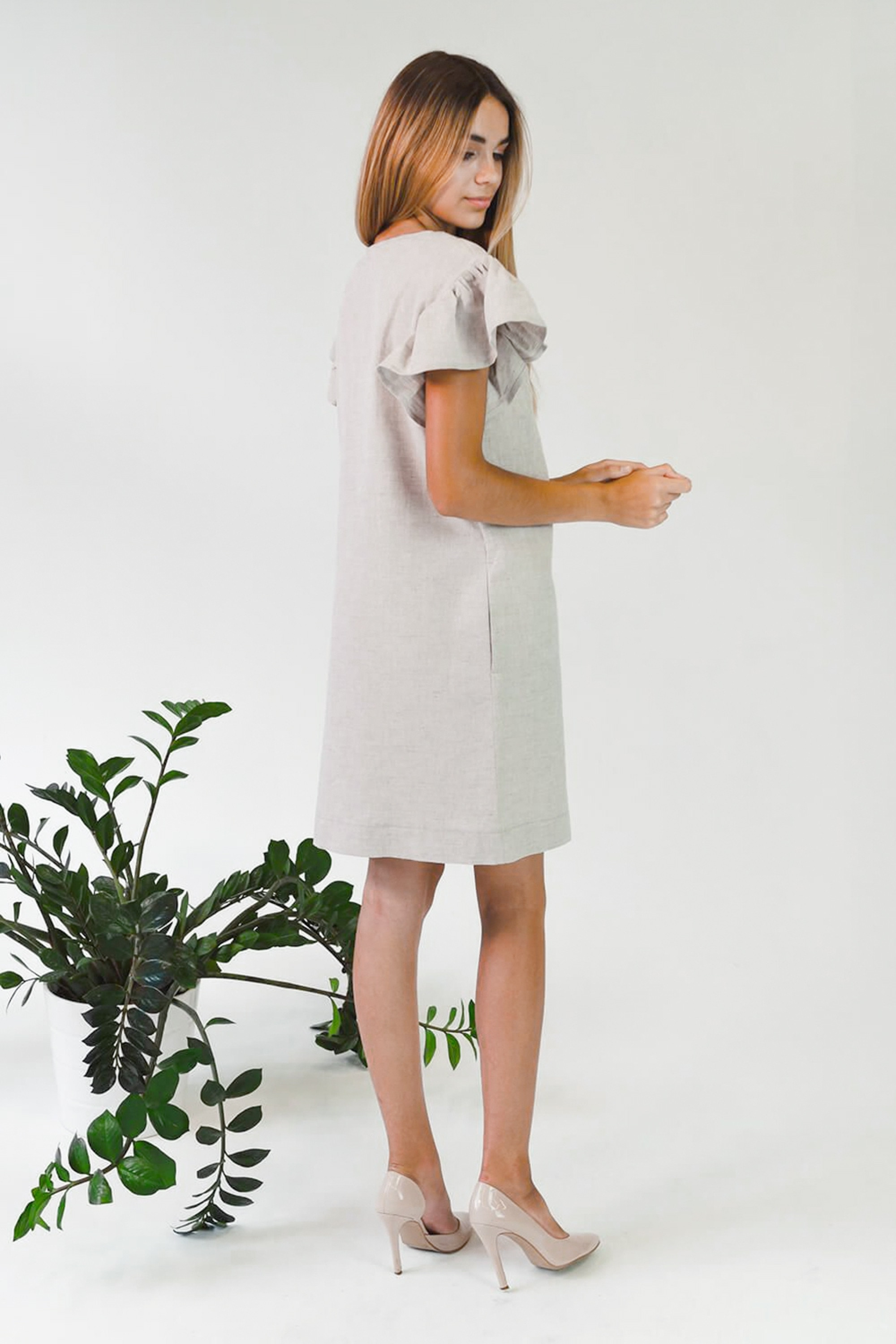 Women's embroidered dress Gray | S | 42-44