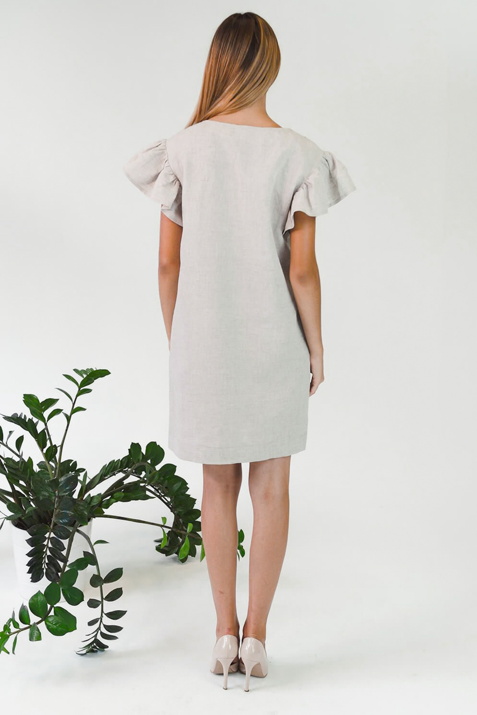 Women's embroidered dress Gray | S | 42-44