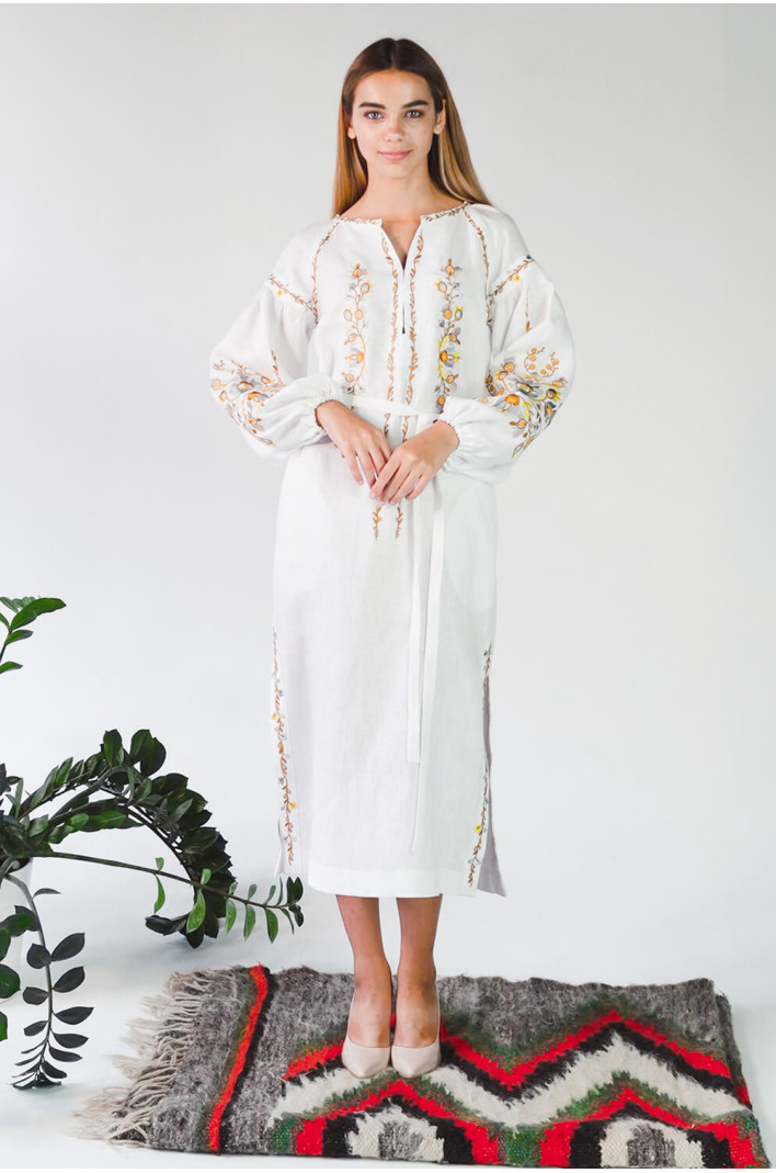 Women's embroidered dress White 3 | S | 42-44