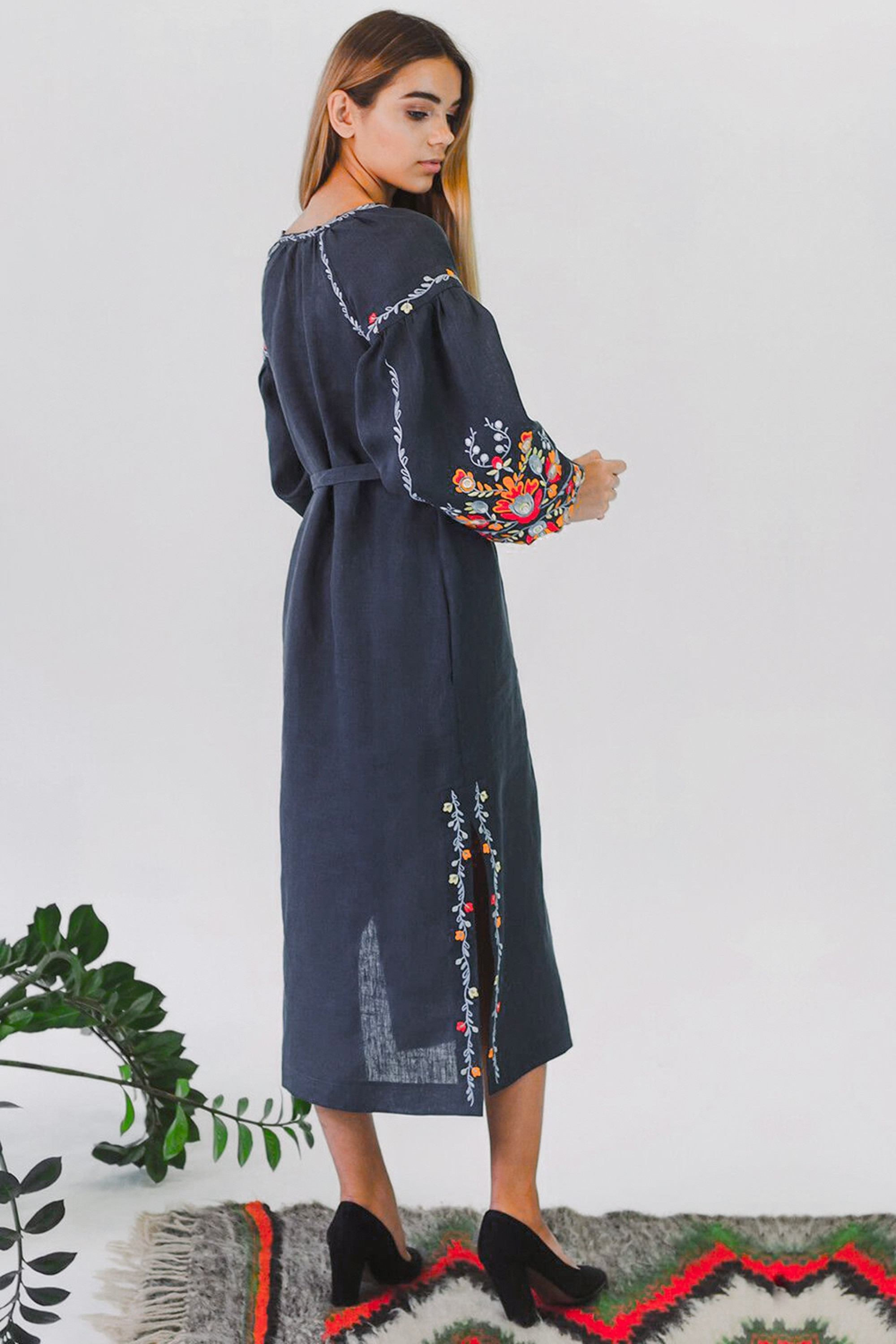 Women's embroidered dress Gray 2