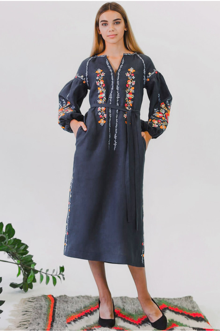 Women's embroidered dress Gray 2