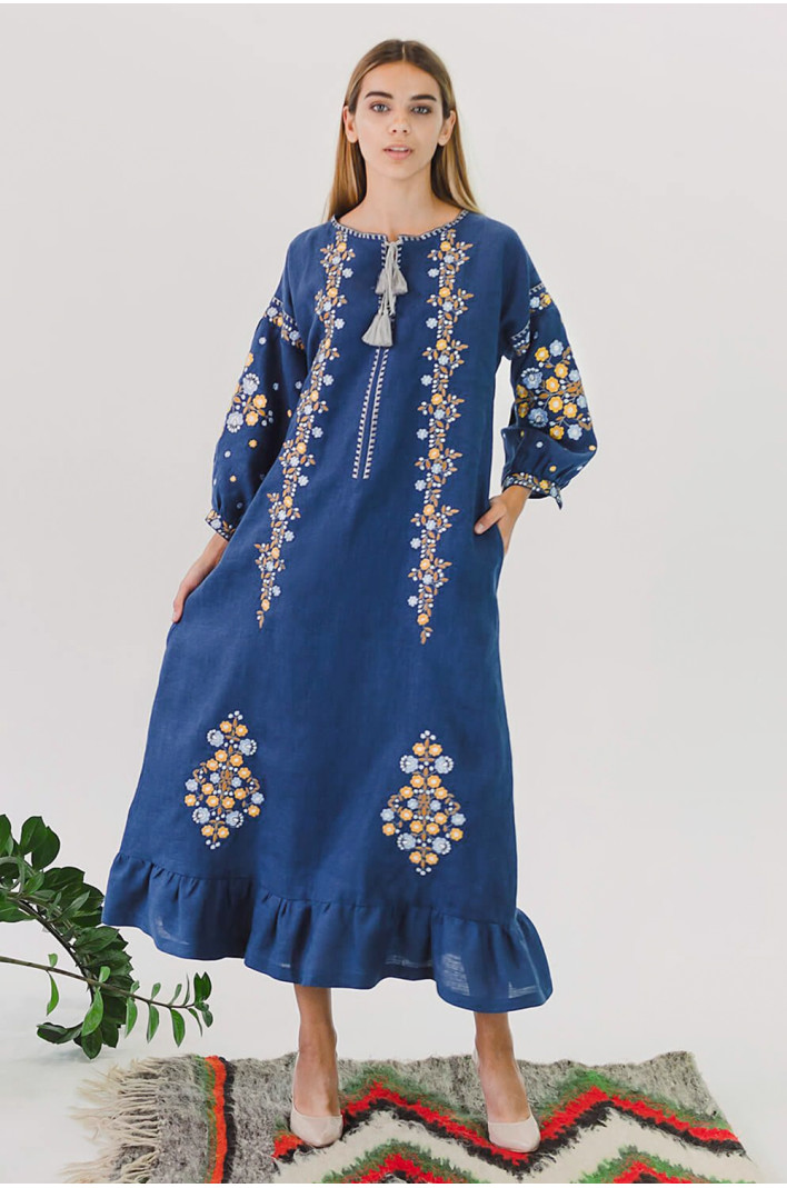 Жіноча вишита сукня Blue 3