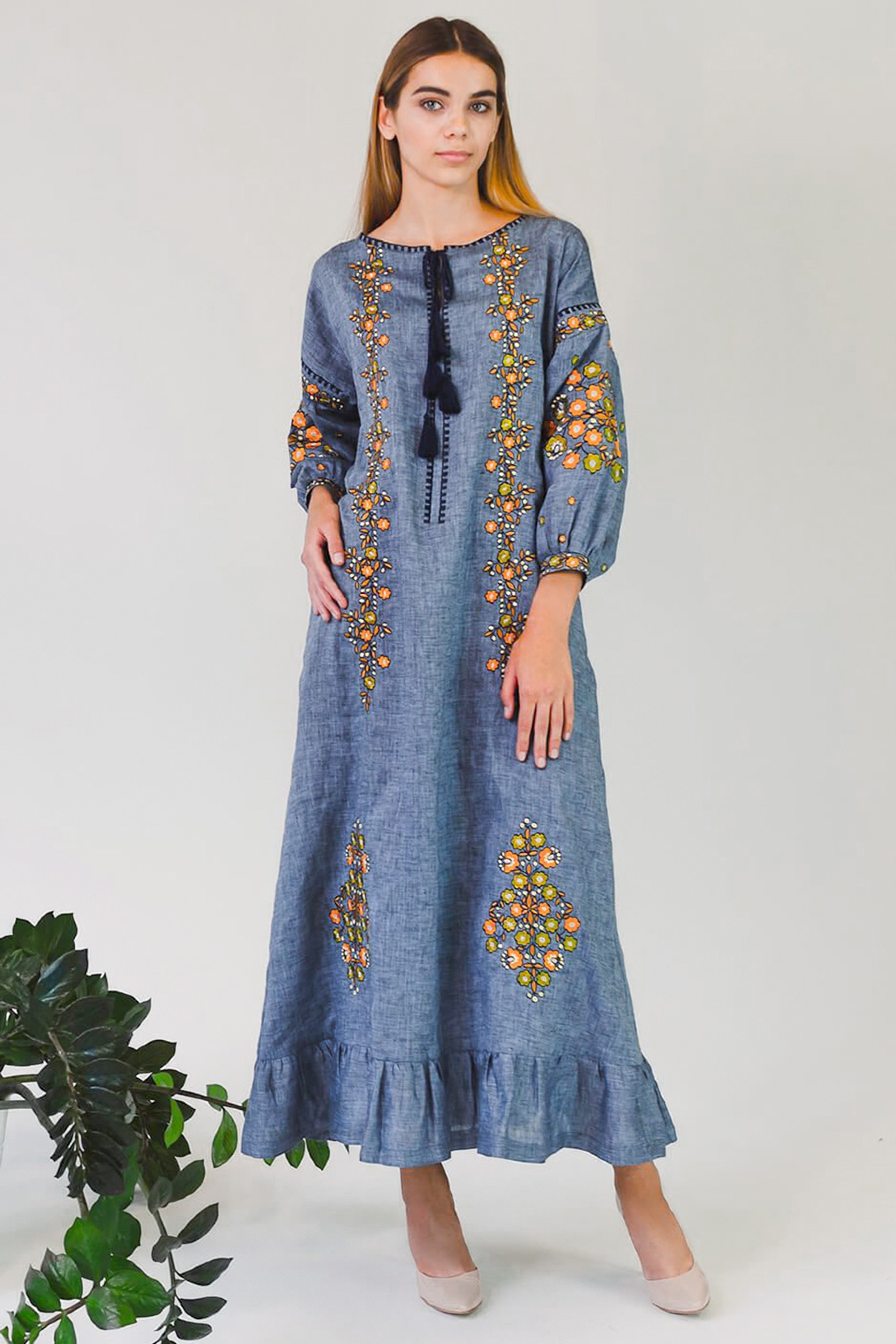 Жіноча вишита сукня Denim