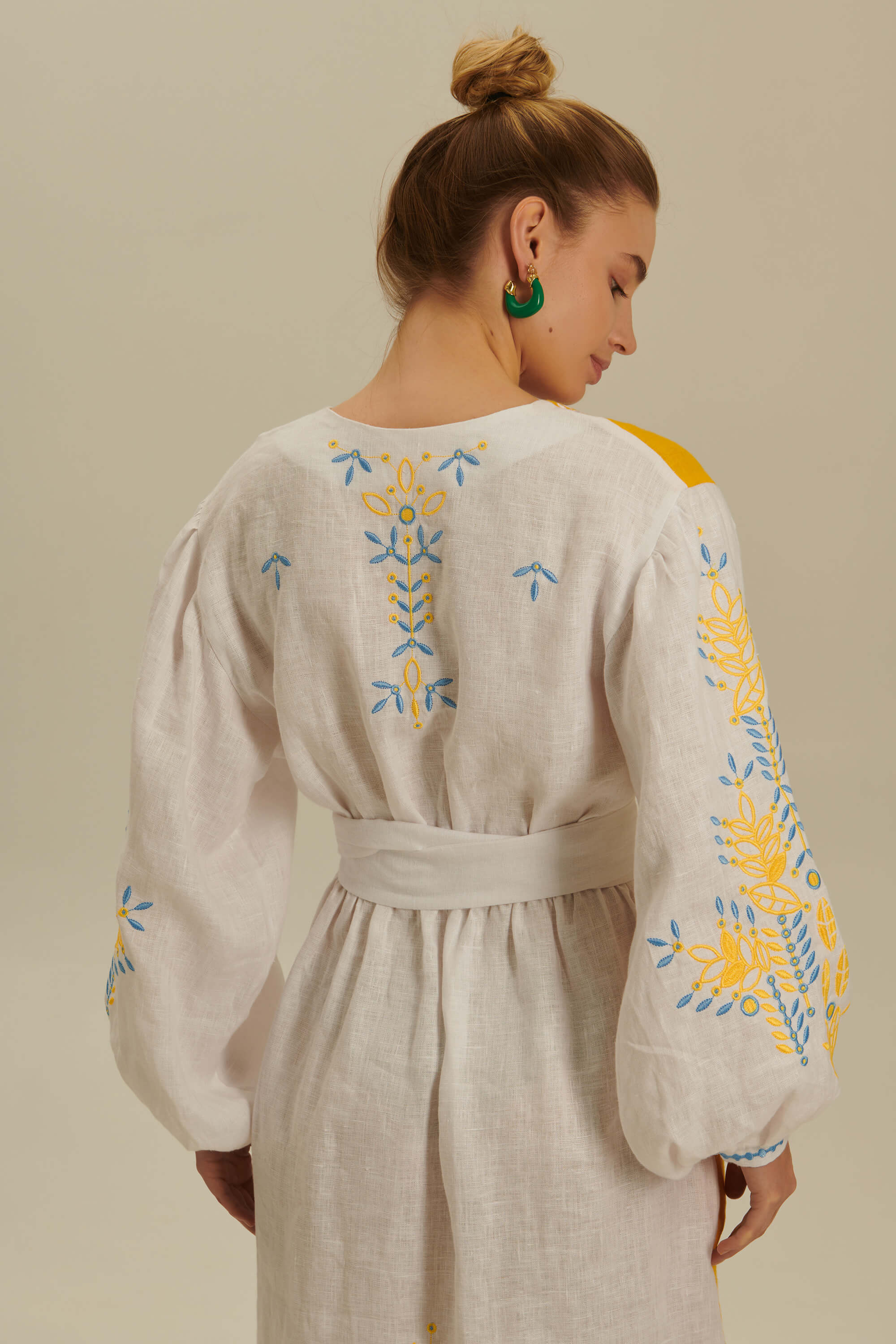 Women's linen embroidered dress Rye 2 | S | 42-44
