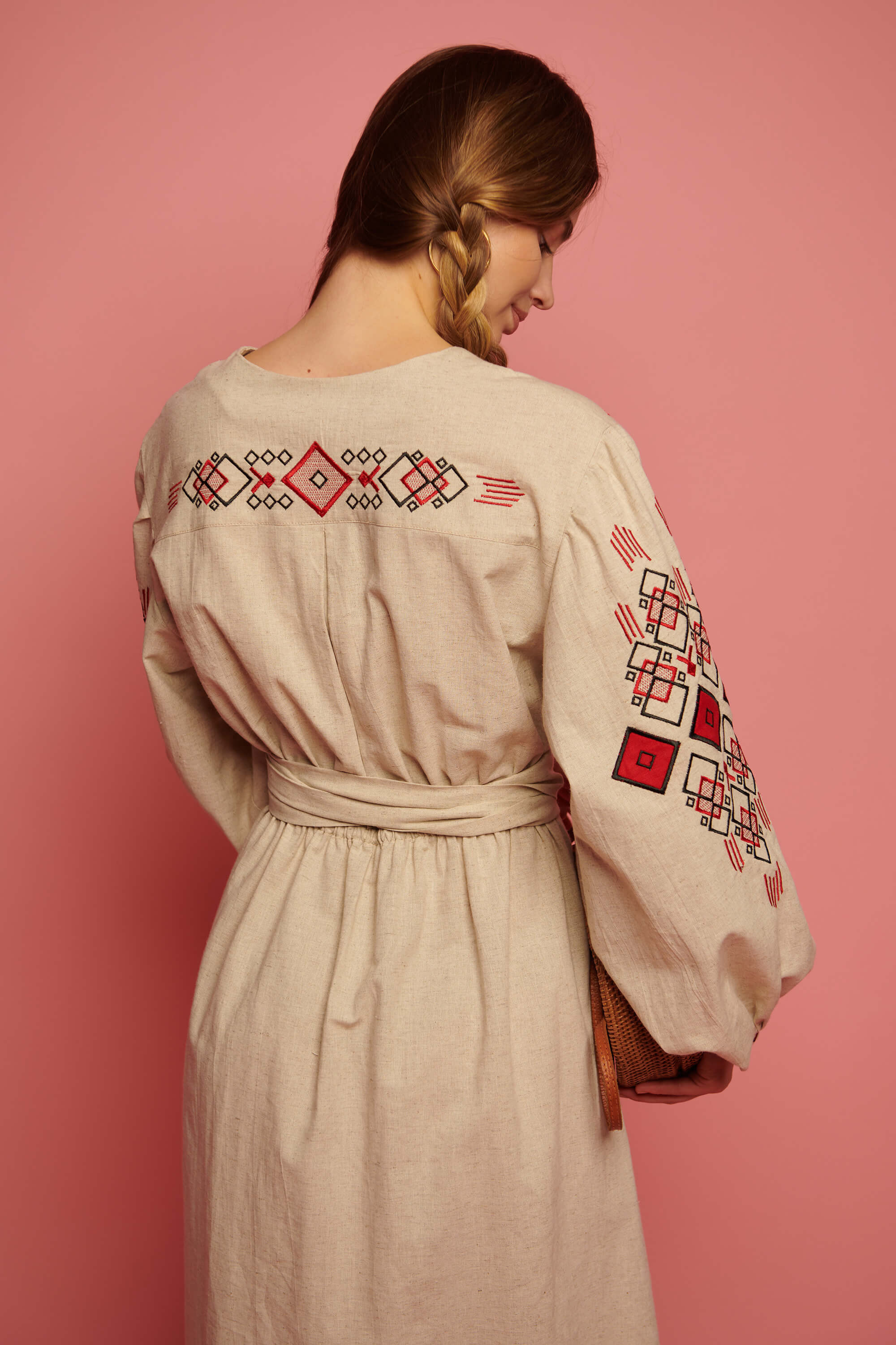 Women's linen embroidered dress Wave 3 | S | 42-44