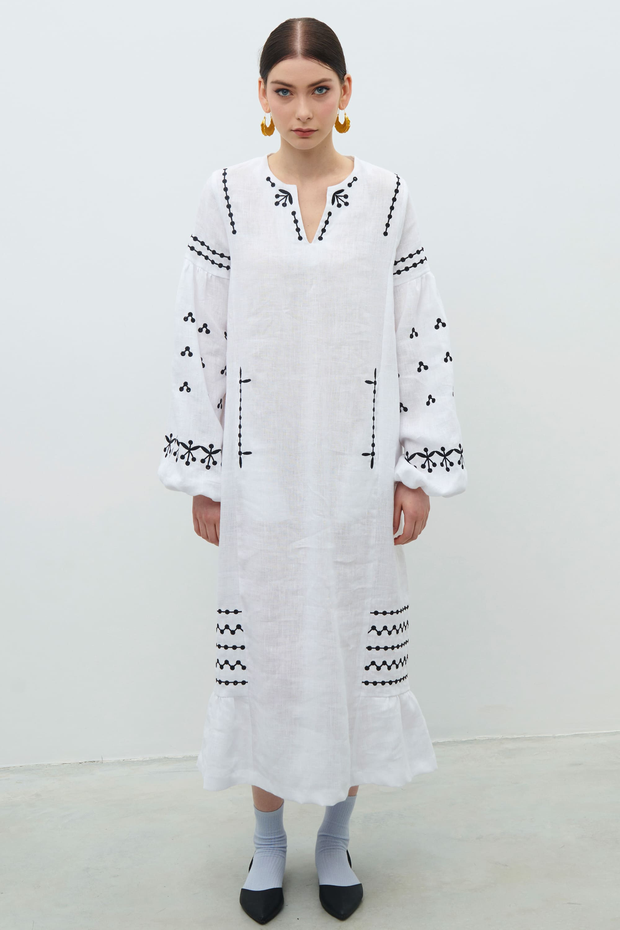 Dovga embroidered white cloth cloth Vinok | S | 42-44