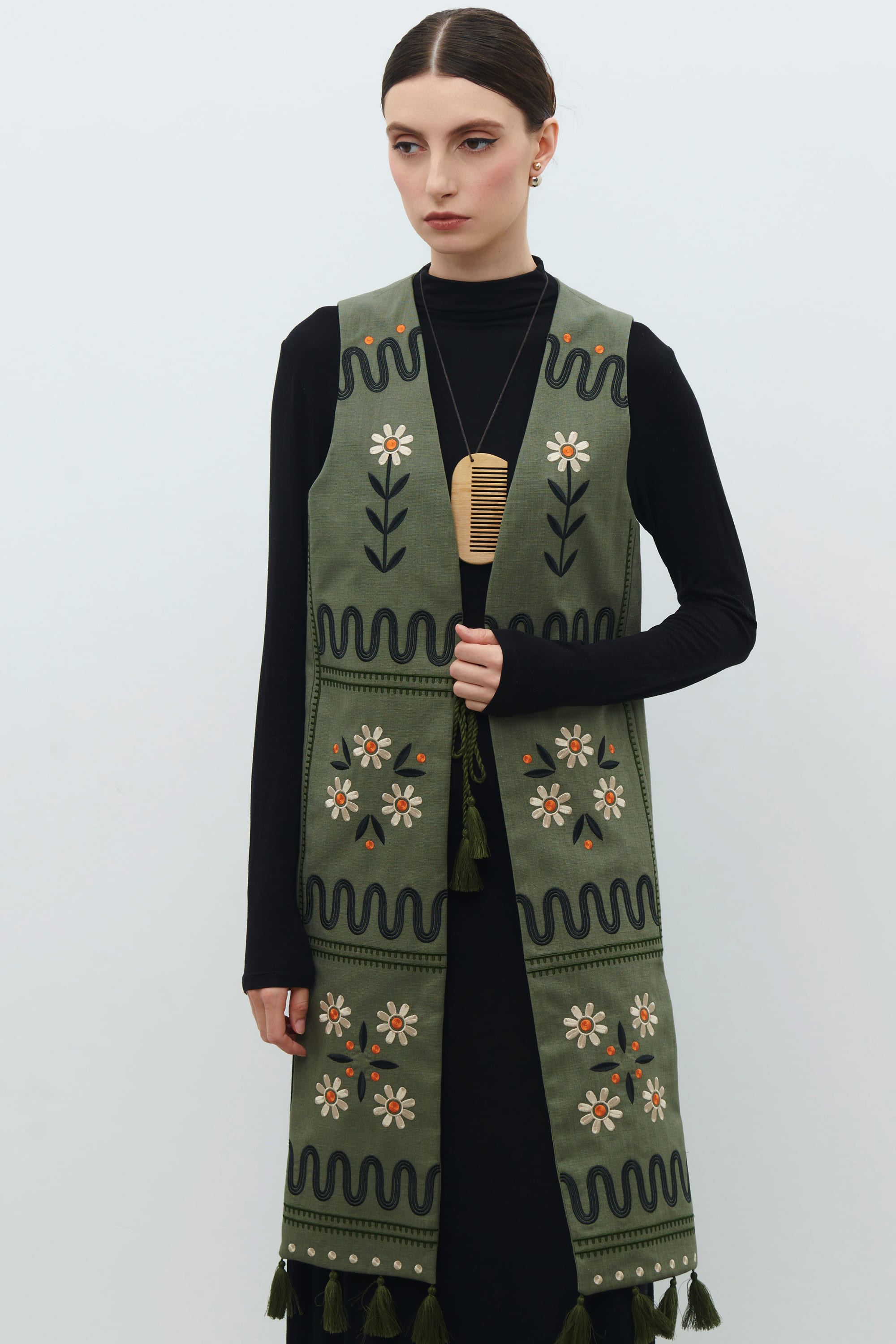 Women's linen waistcoat The crown of Maria Prymachenko's creativity