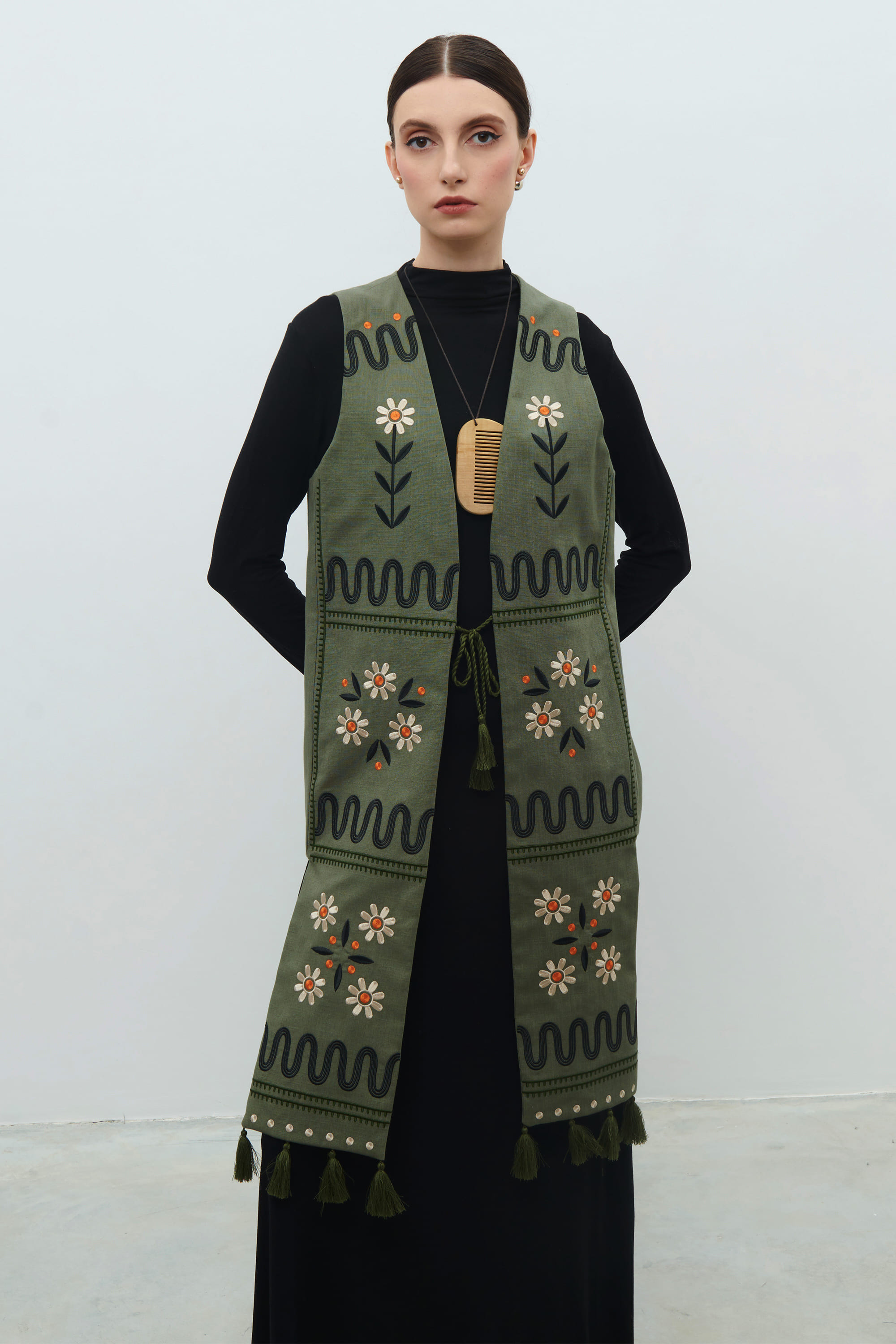 Women's linen waistcoat The crown of Maria Prymachenko's creativity