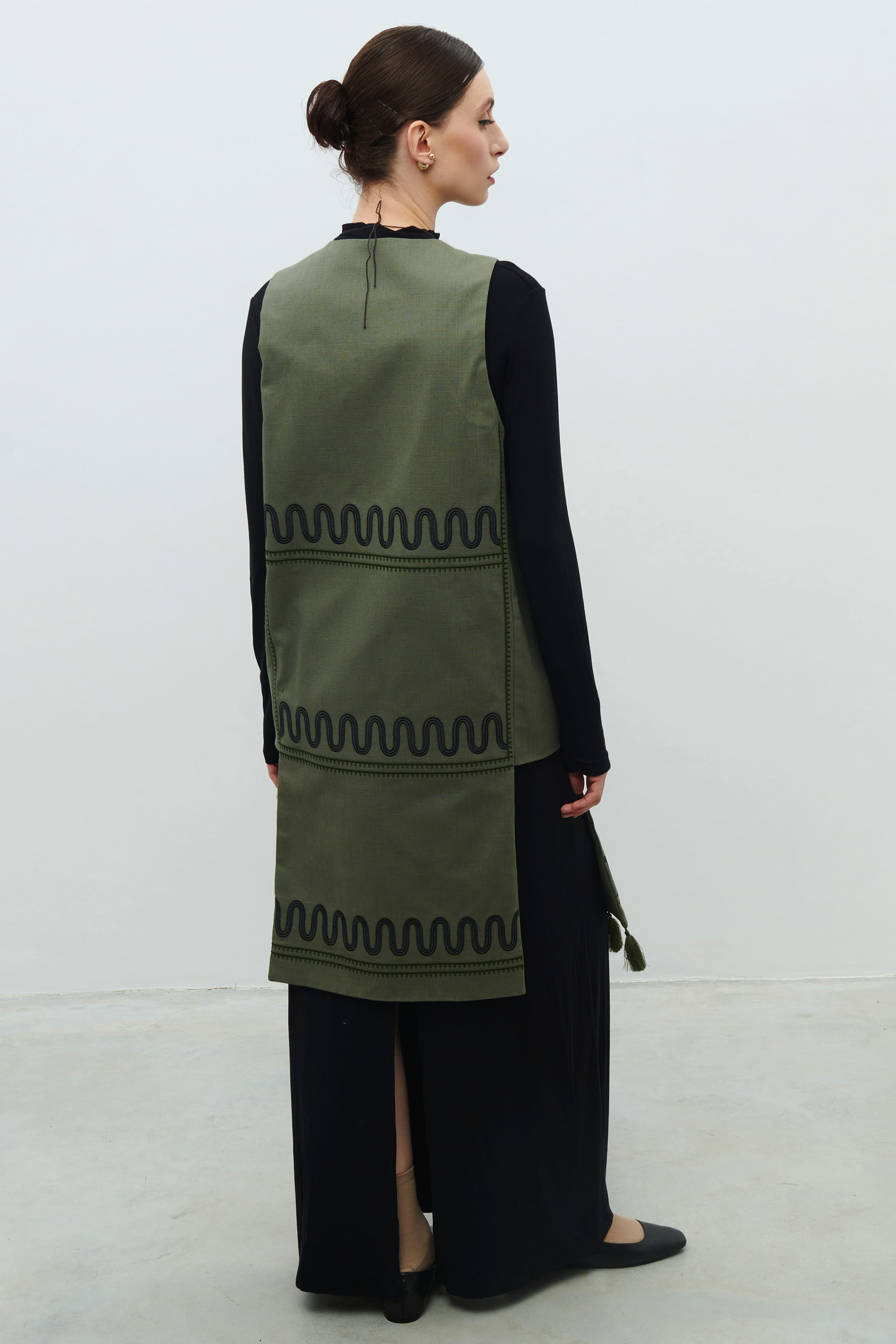 Women's linen waistcoat The crown of Maria Prymachenko's creativity | S | 42-44