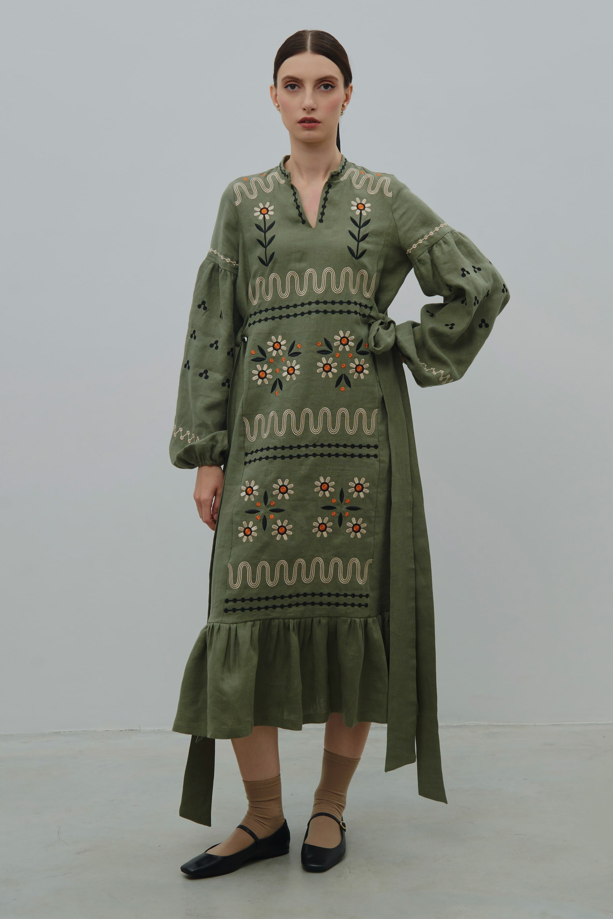 Embroidered linen dress The flowering of Maria Prymachenko's work
