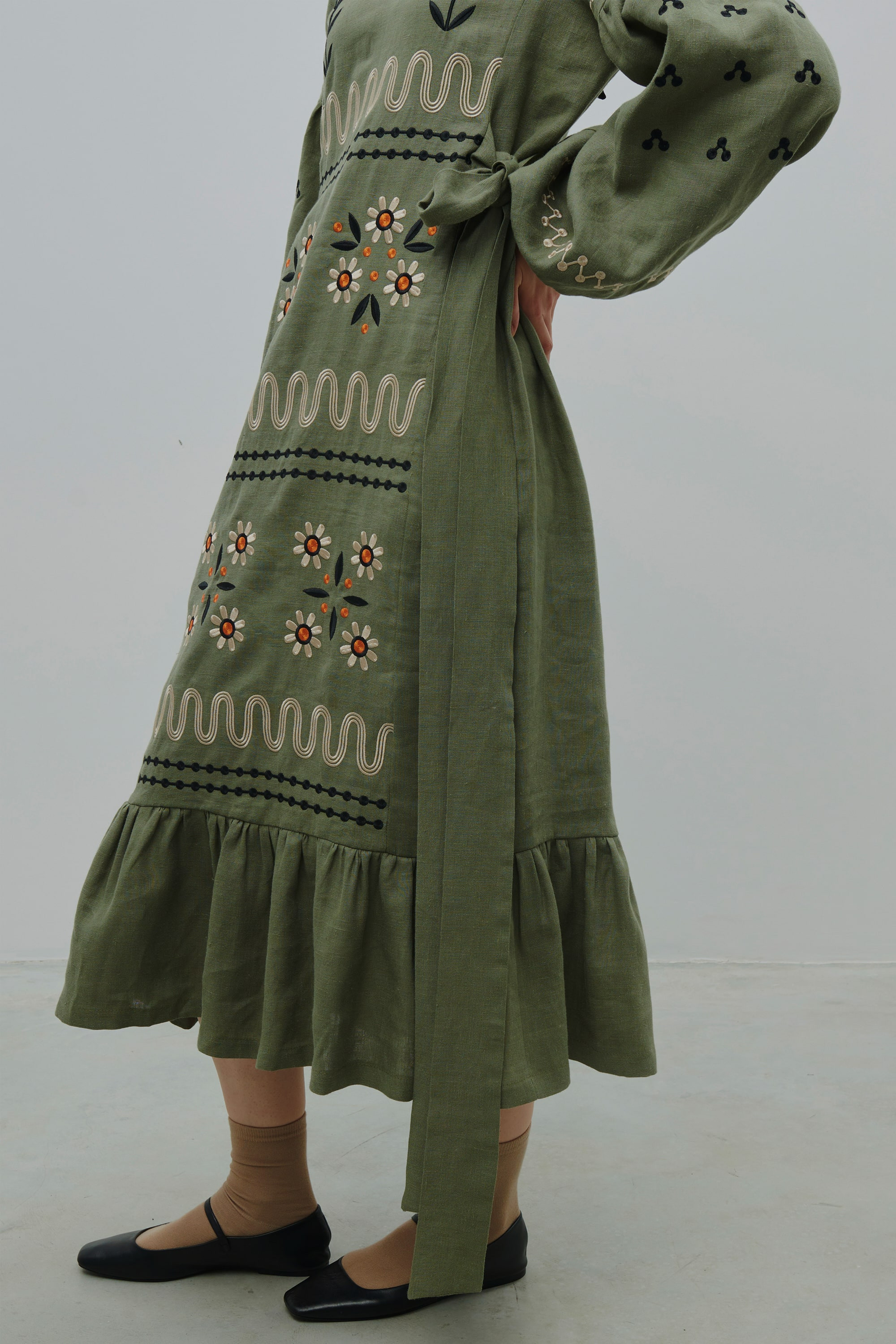 Embroidered linen dress The flowering of Maria Prymachenko's work