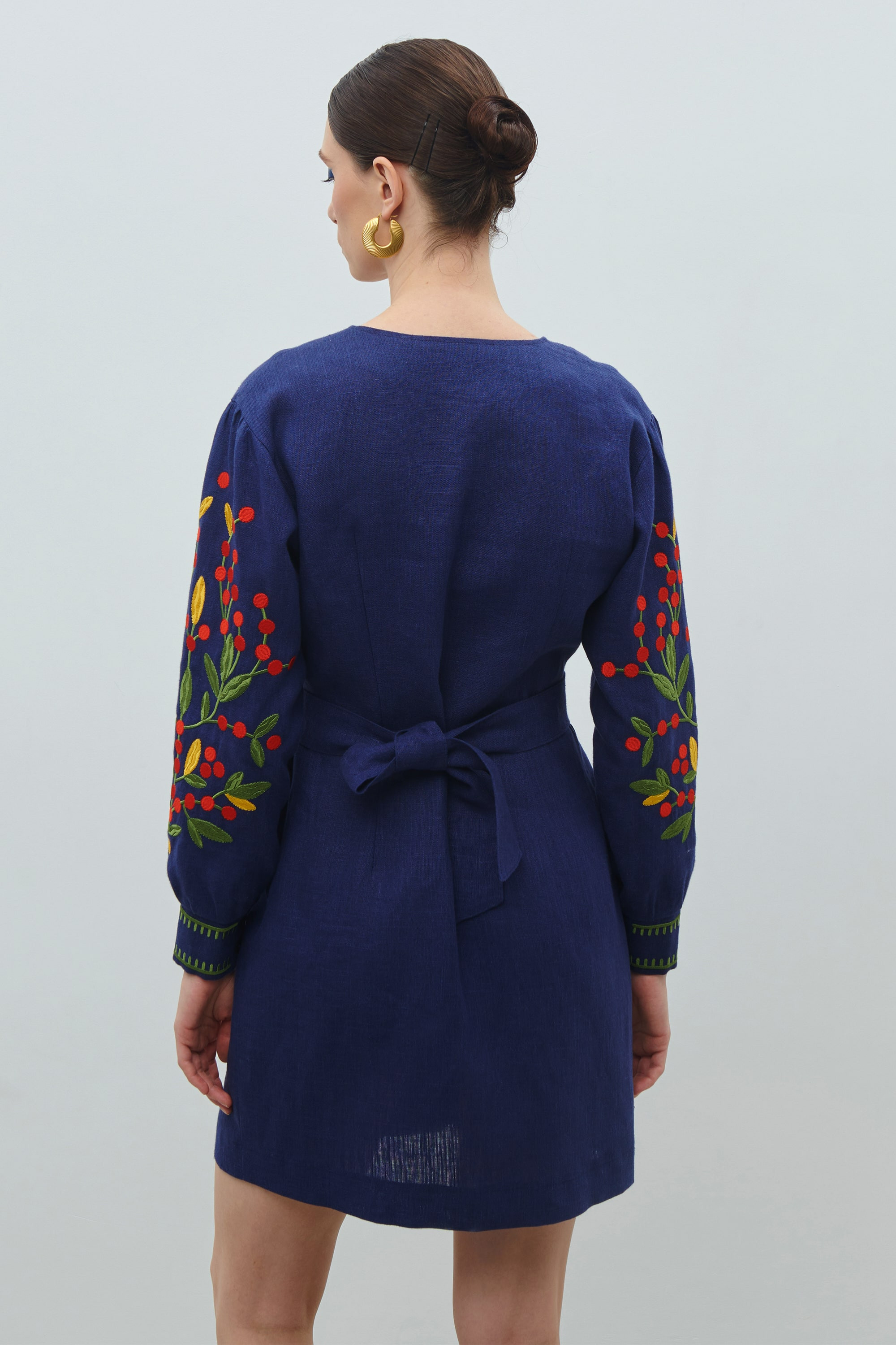 Linen embroidered dress Spring of creativity of Maria Prymachenko | S | 42-44