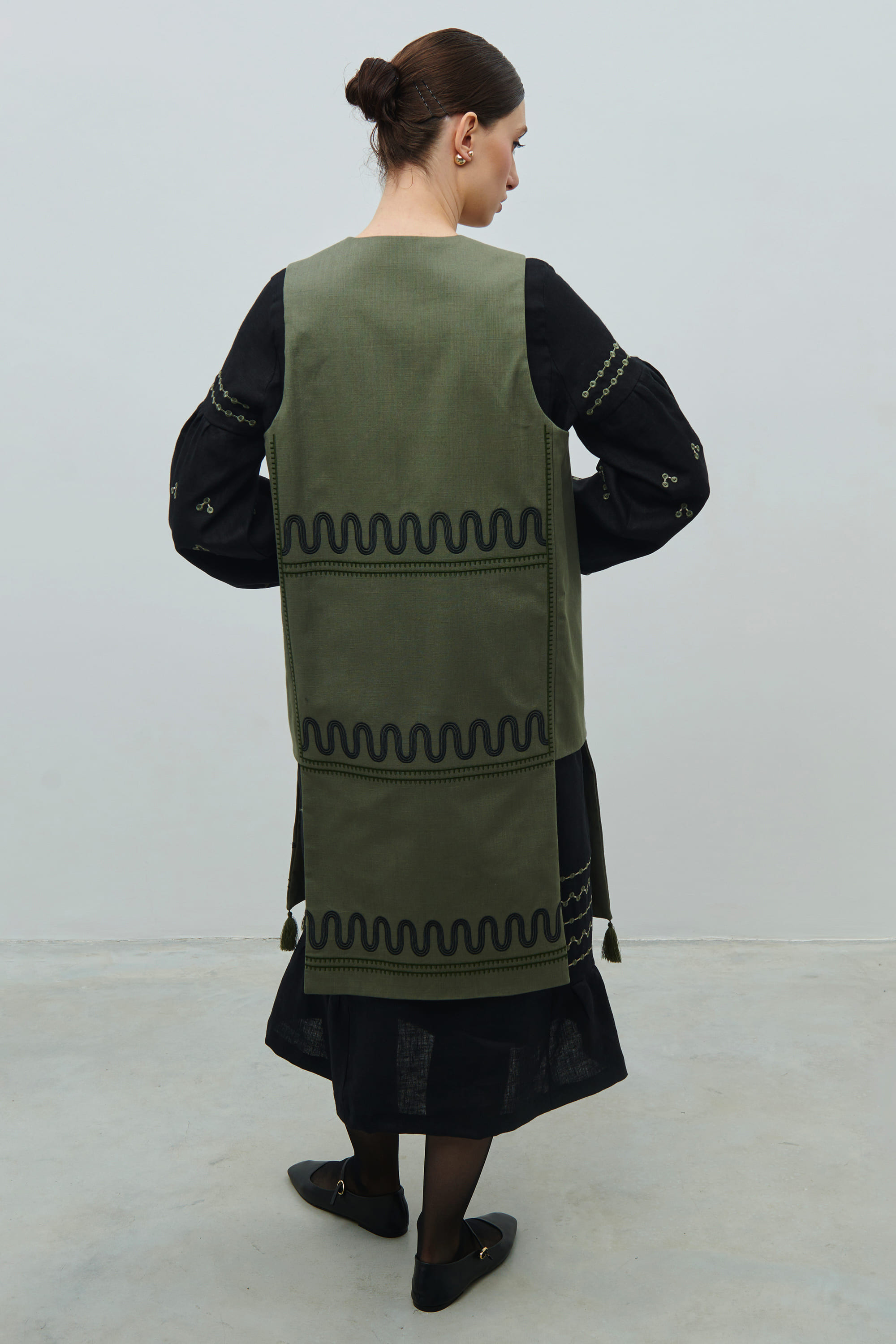 Women's linen waistcoat The crown of Maria Prymachenko's creativity | S | 42-44