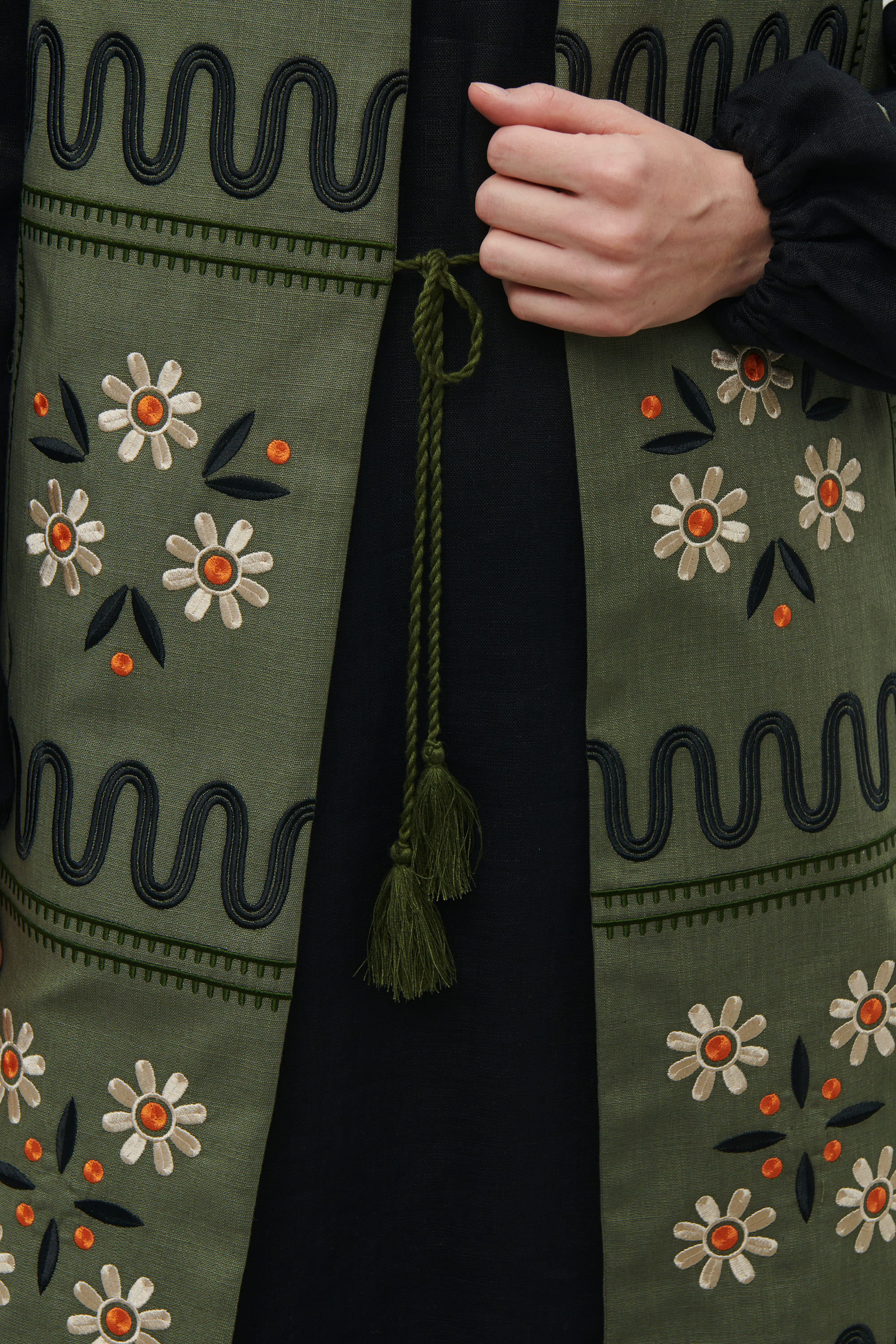 Linen set of dress and vest "Wreath"